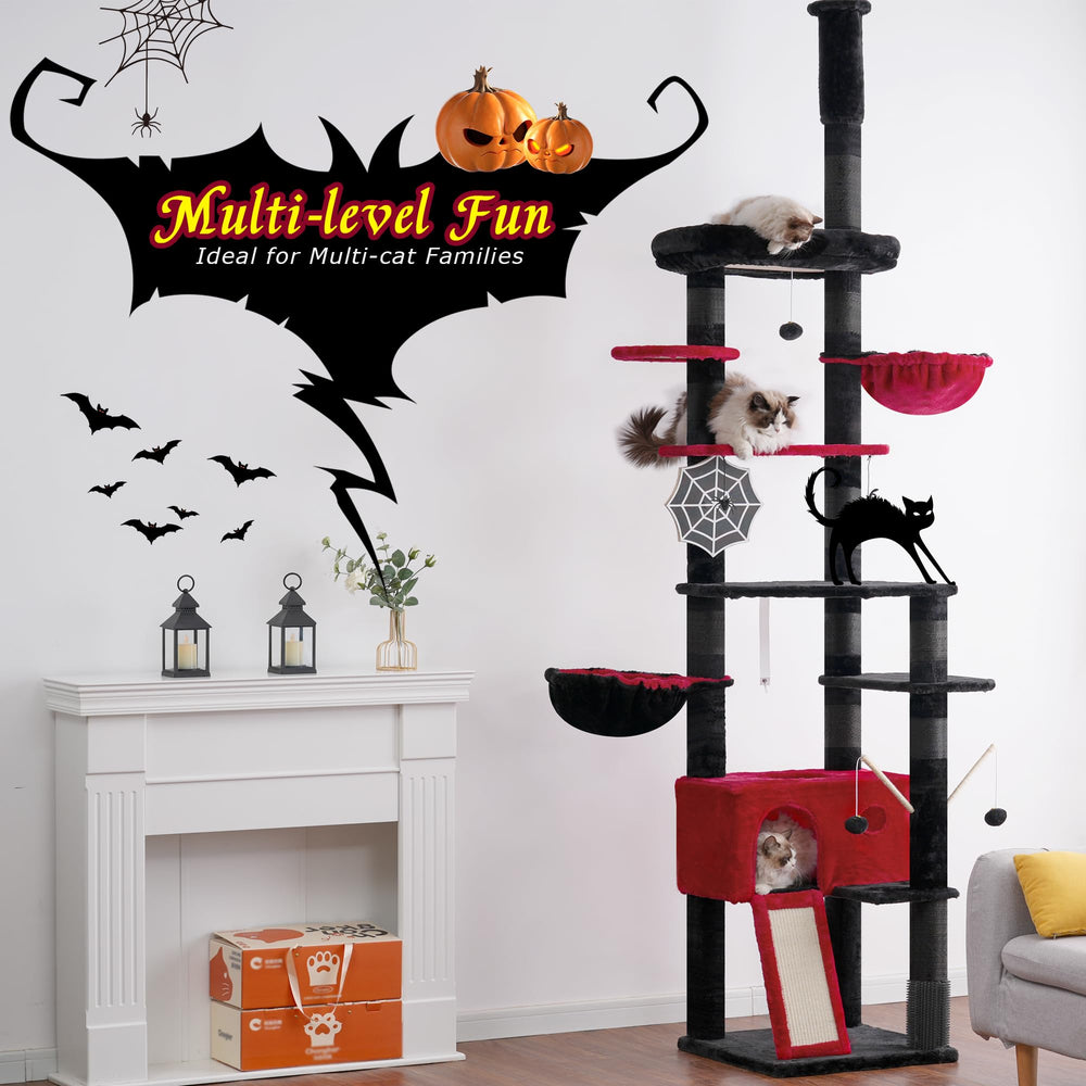 Hey-brother Gothic cat tree close-up shows durable materials.