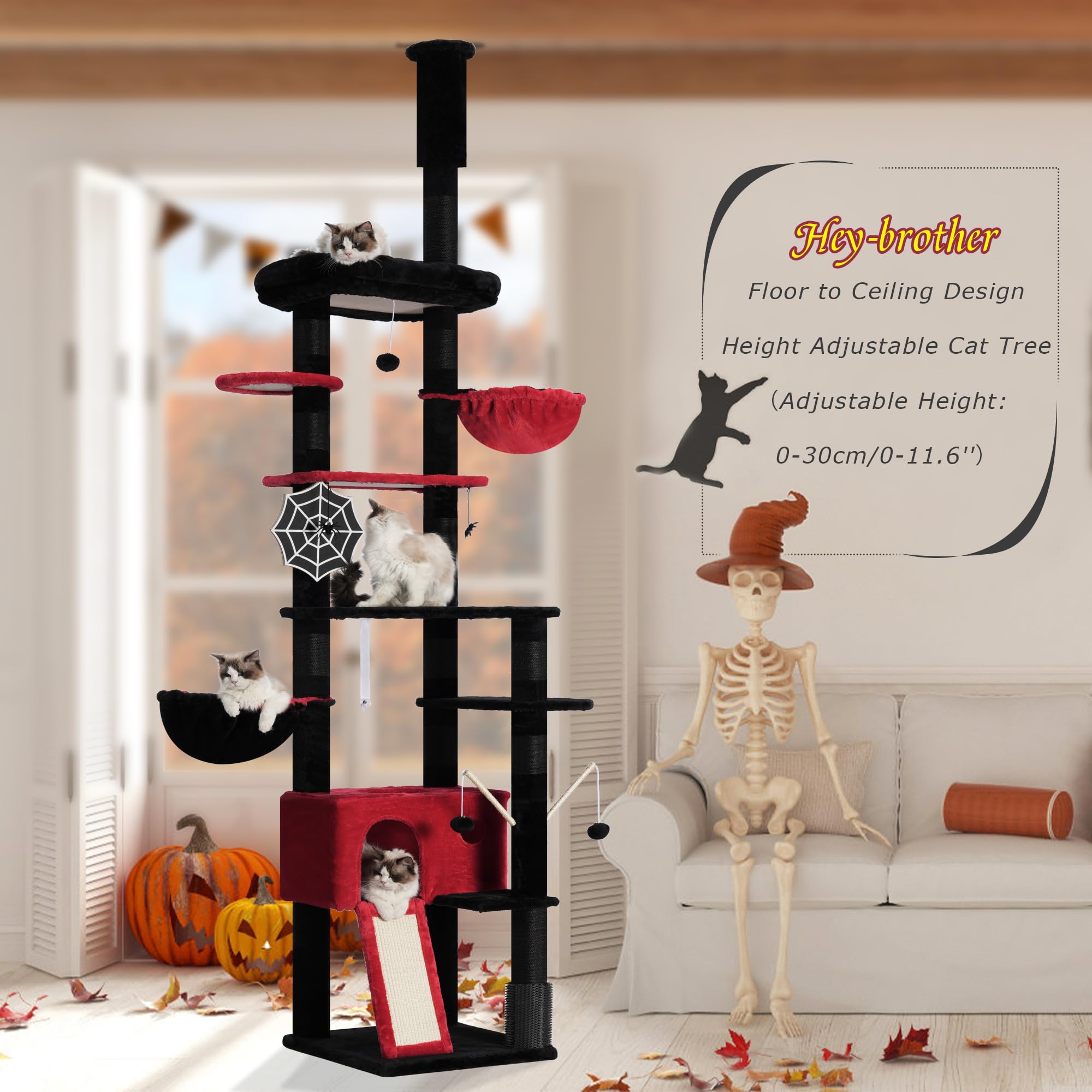 Hey-brother Gothic cat tree tall tower blends with modern living spaces.