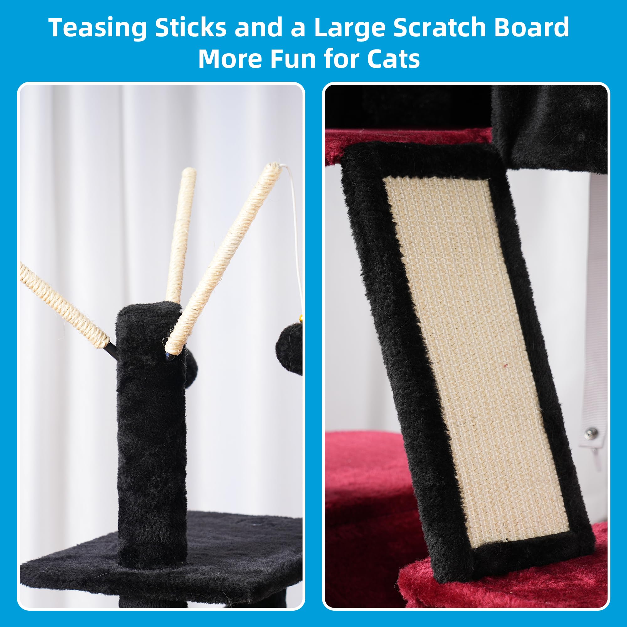 Hey-brother Gothic Cat Tree wide scratching board promotes healthy claws