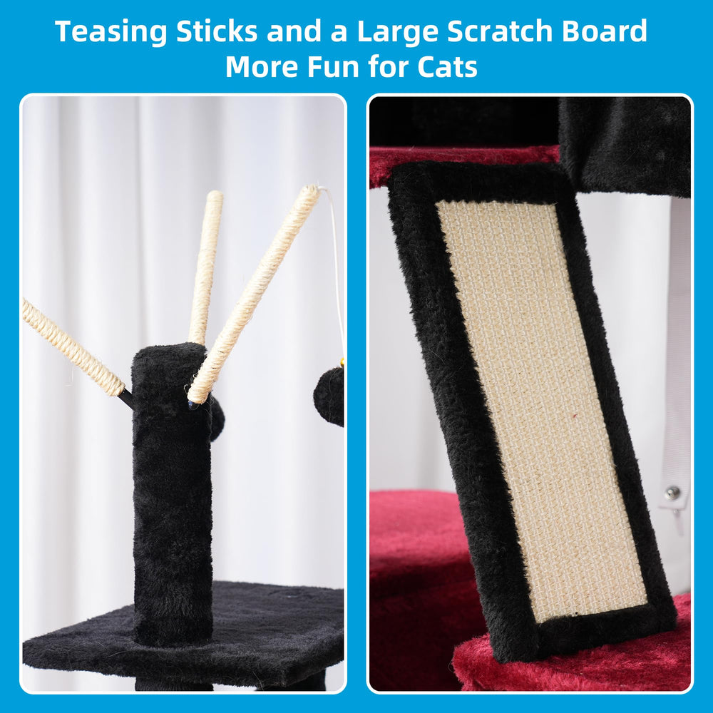 Hey-brother Gothic Cat Tree wide scratching board promotes healthy claws