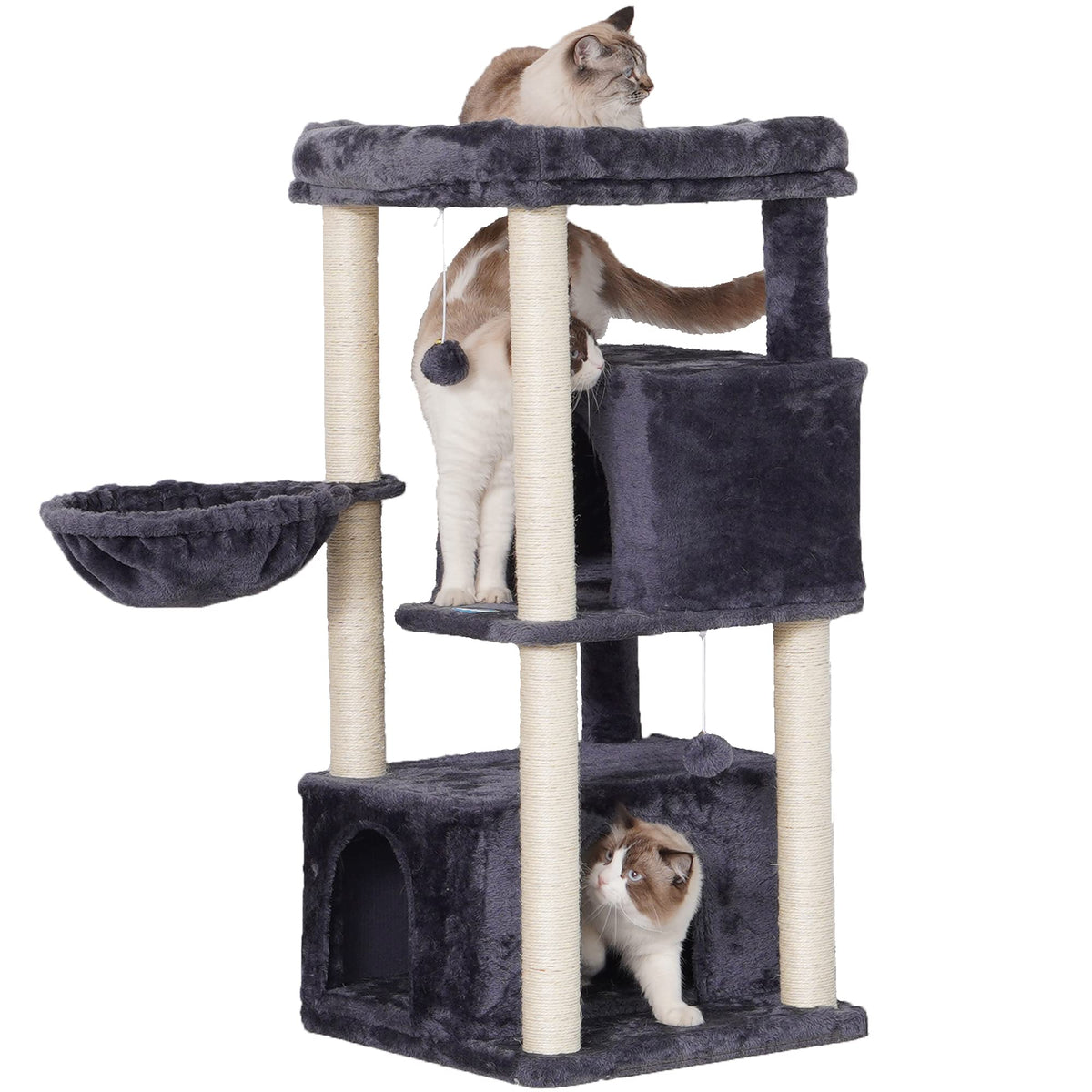 Hey-brother MPJ011G top platform provides spacious lounging for large cats