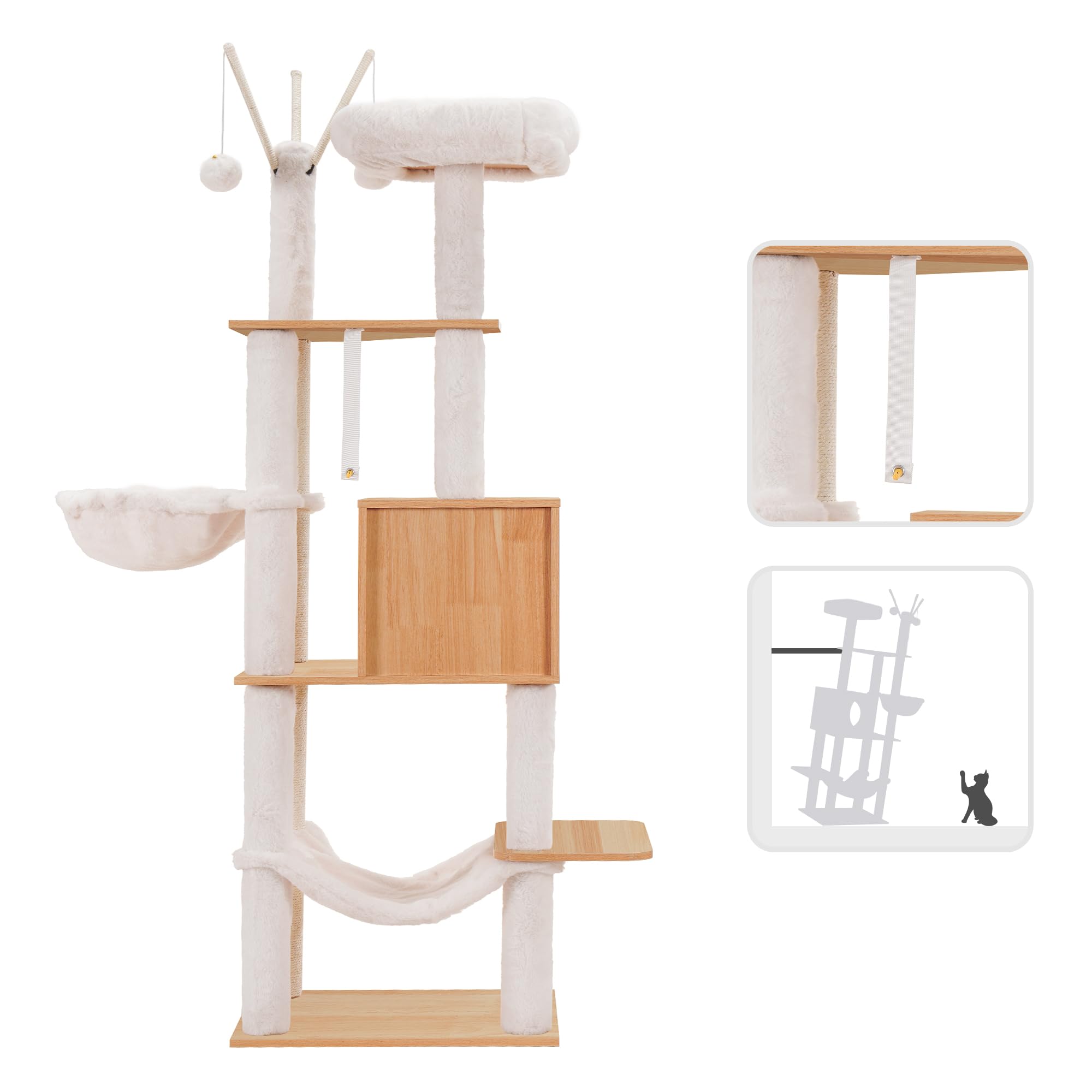 Hey-brother cat condo level provides multiple resting zones