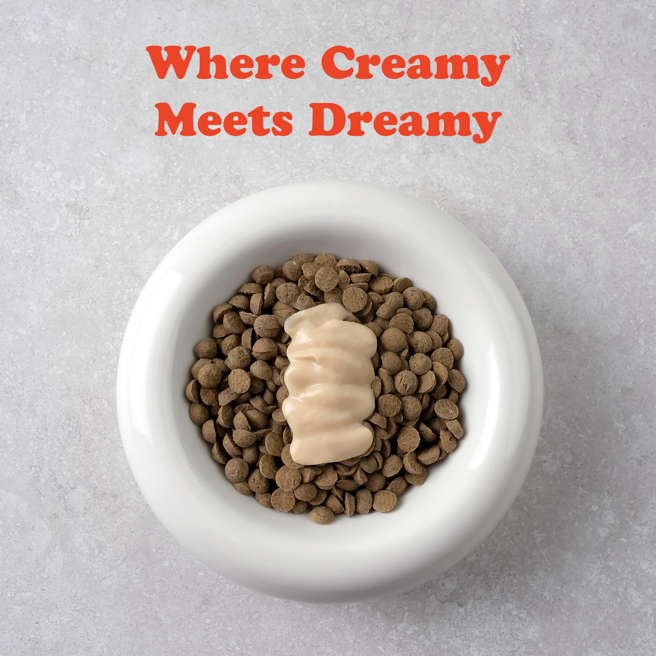 Hey Chu Squeezable Treats creamy puree texture supports easy, soft feeding.