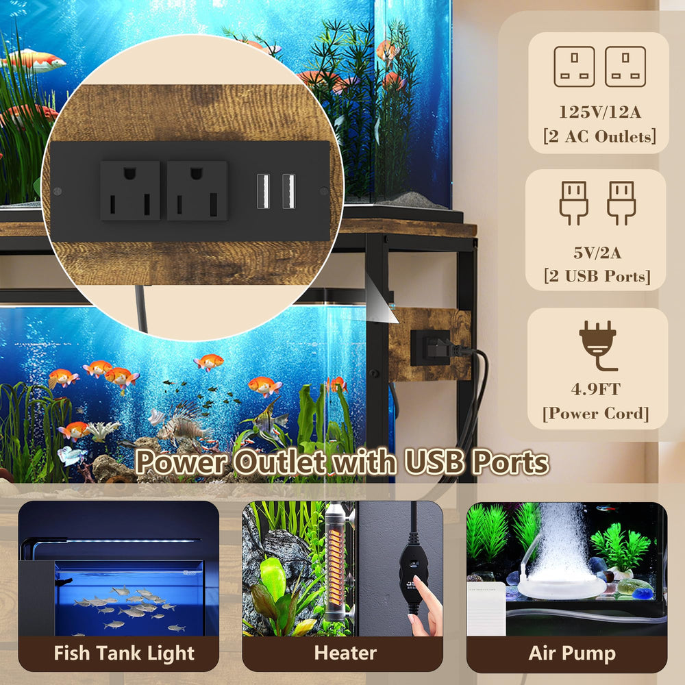 Heybly 20-29 gallon tank stand supports up to 330 lbs for secure aquarium stability