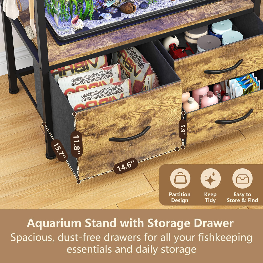 Heybly aquarium stand dimensions 31.5in L × 15.7in W × 32.5in H fit compact spaces