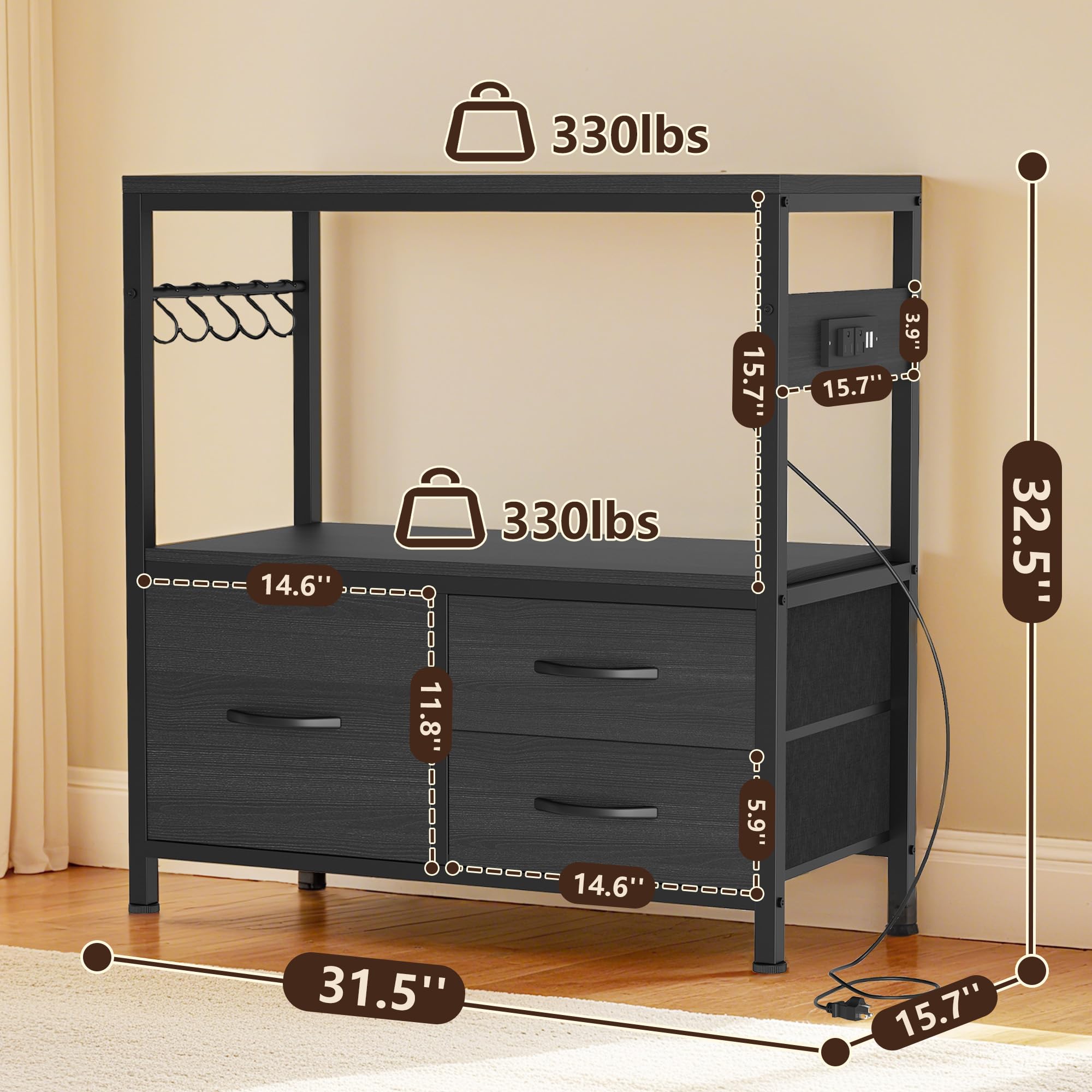 Heybly aquarium stand weight capacity 330lbs supports large tanks