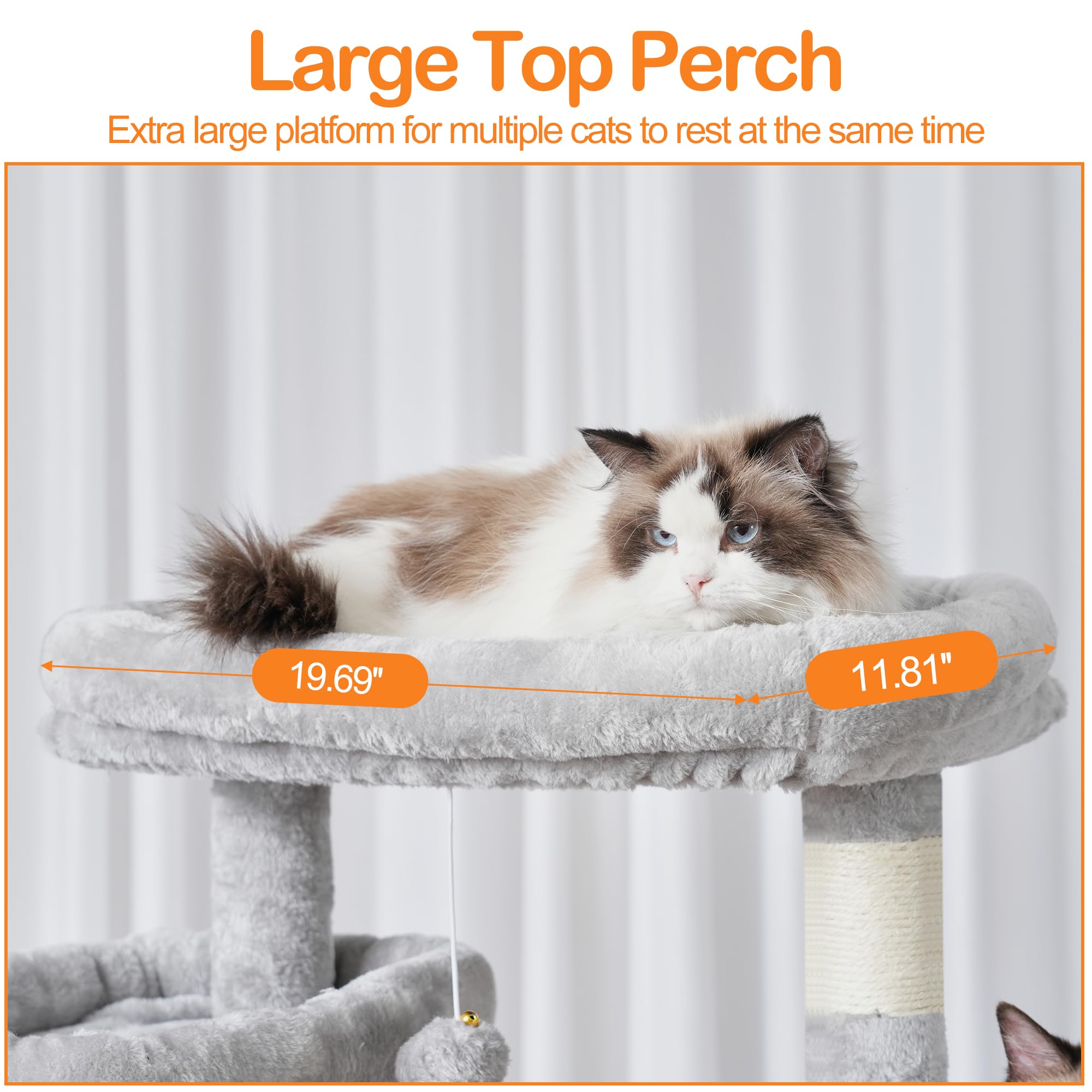 Heybly cat tree two condos offer secure hiding spaces for cats