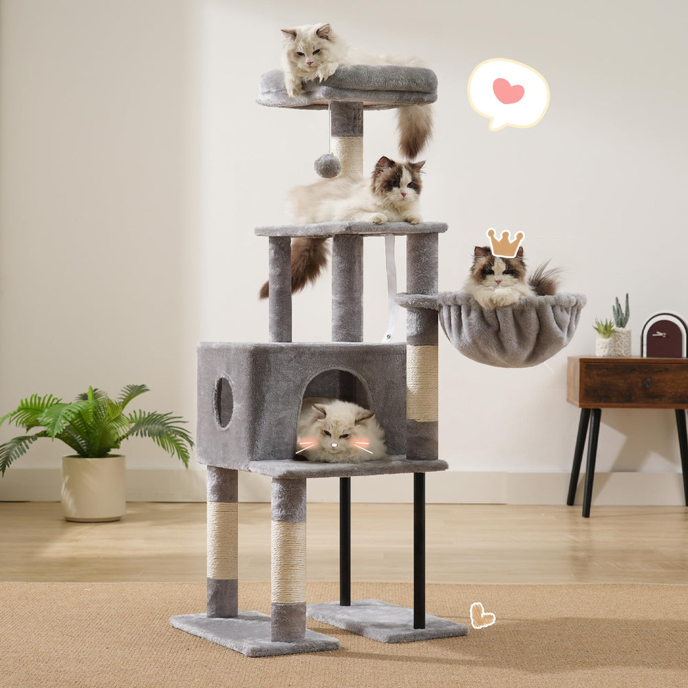Heybly cat tree anti tipping strap adds stability for active cats.