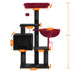 Heybly Cat Tree anti-topple base ensures stable play during bursts of energy.