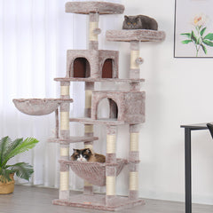 Heybly cat tree anti-toppling base ensures stable play and safe climbing.
