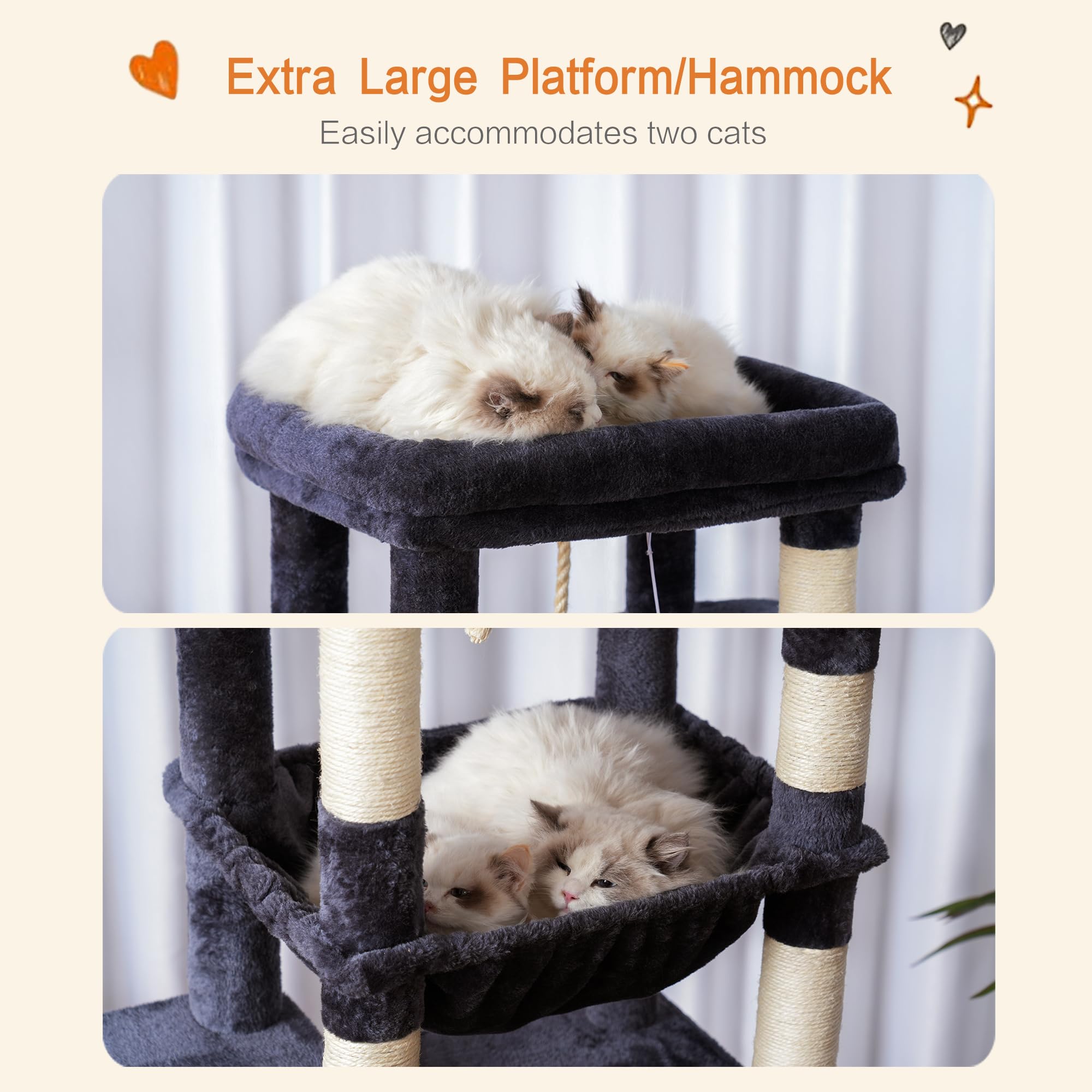 Heybly cat tree anti-toppling devices add extra security for multi-cat sessions