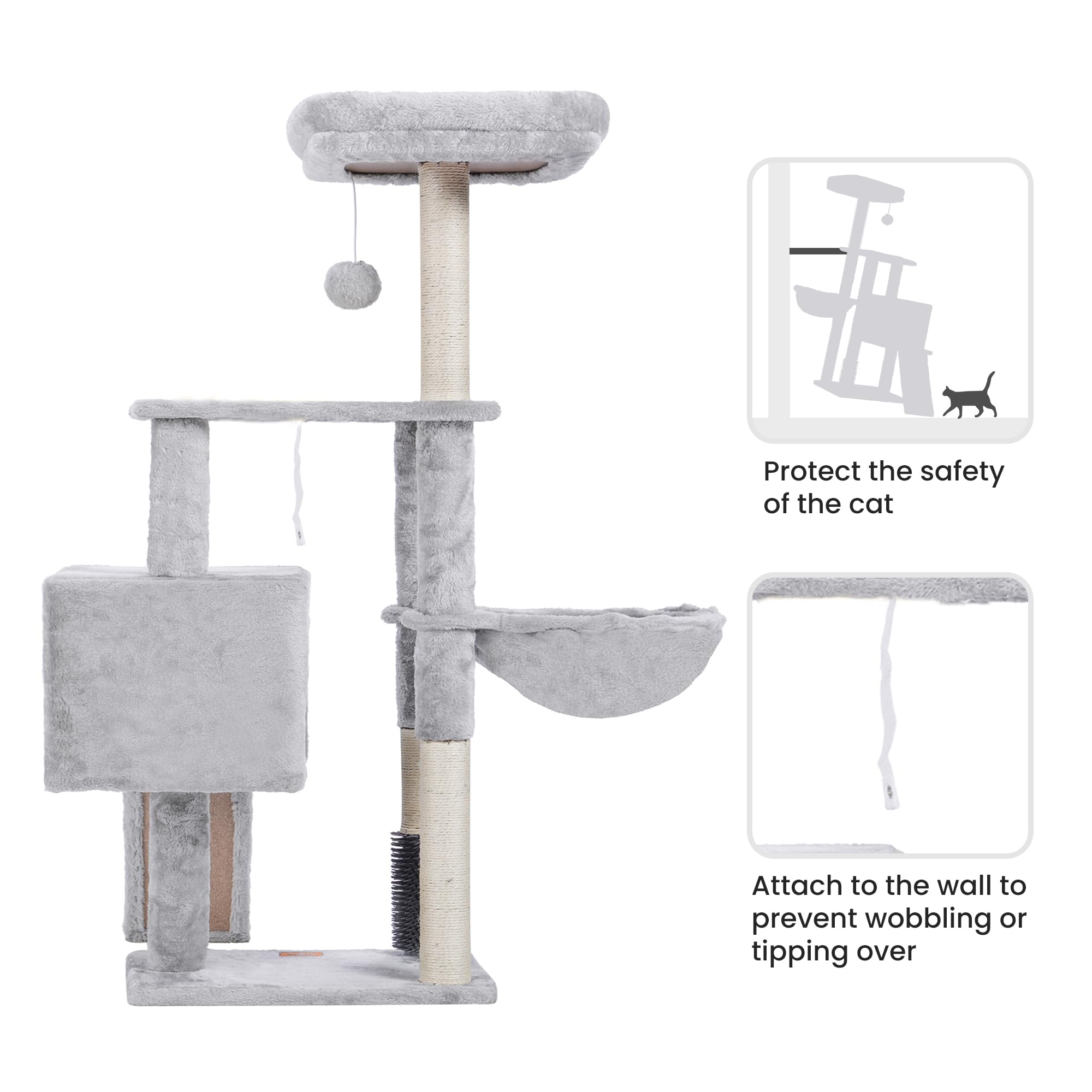 Heybly cat tree assembly-instruction guide makes setup quick.