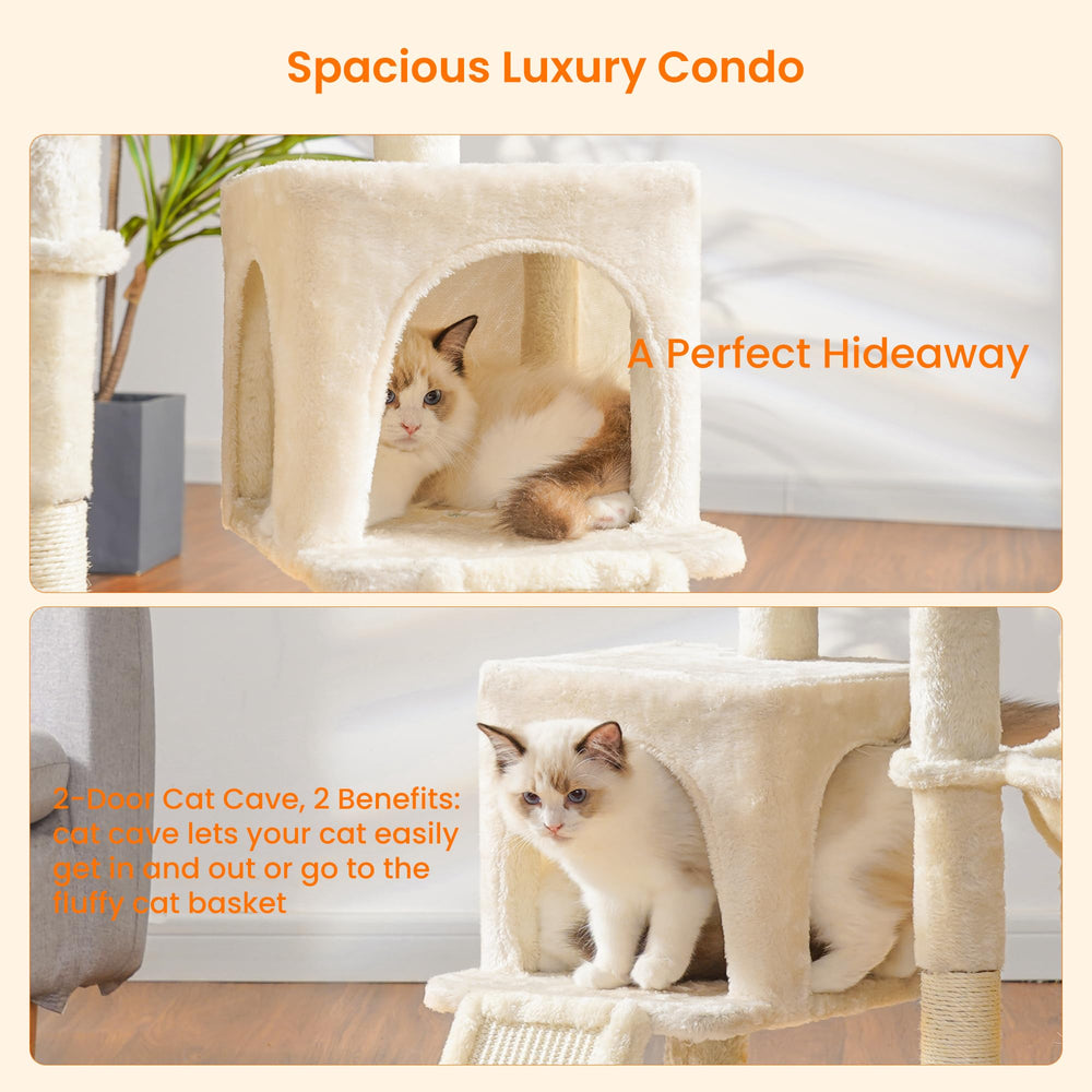Heybly cat-tree-assembly-instructions shows easy setup with included tools.