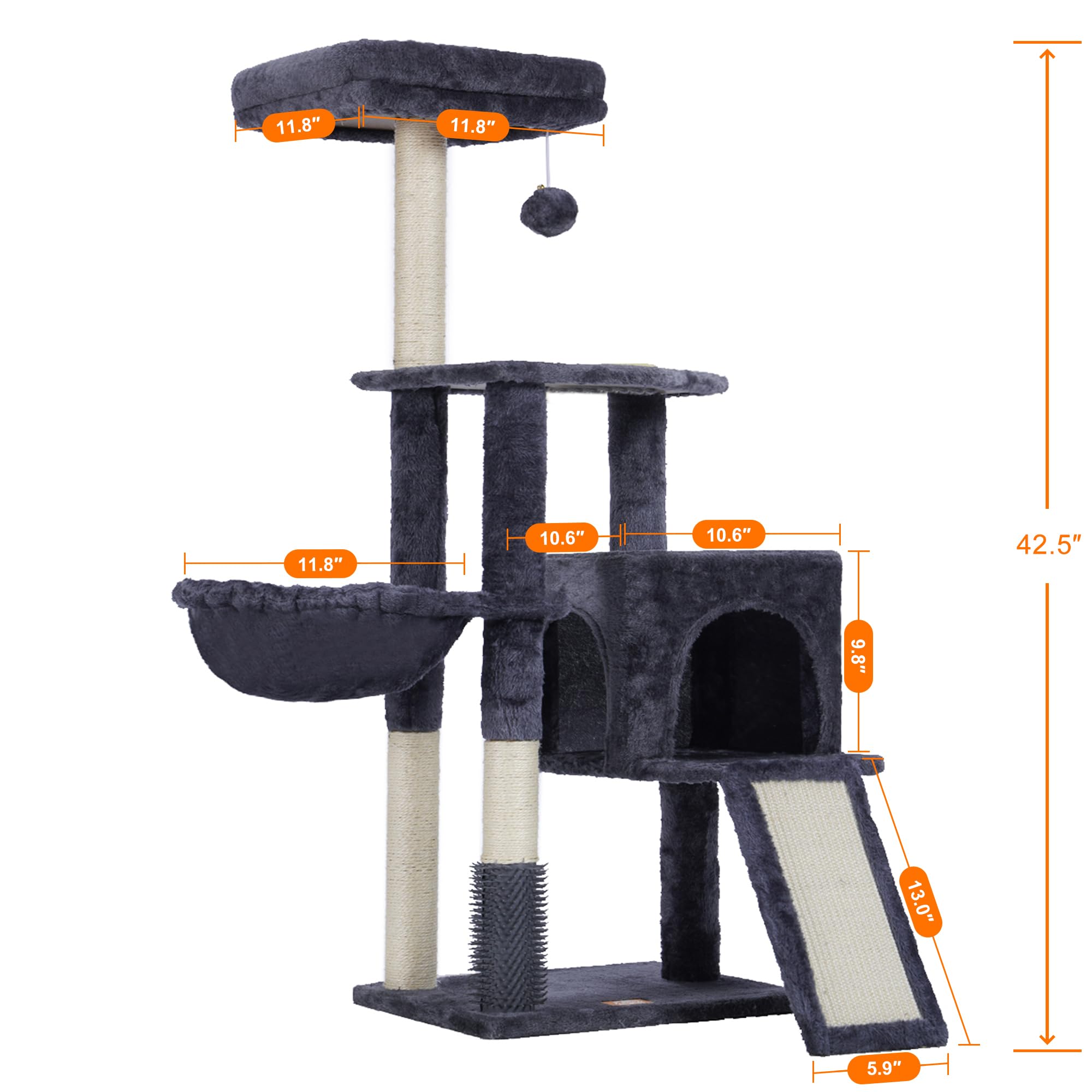 Heybly cat tree basket-safety fixed sides create a secure lounging retreat.