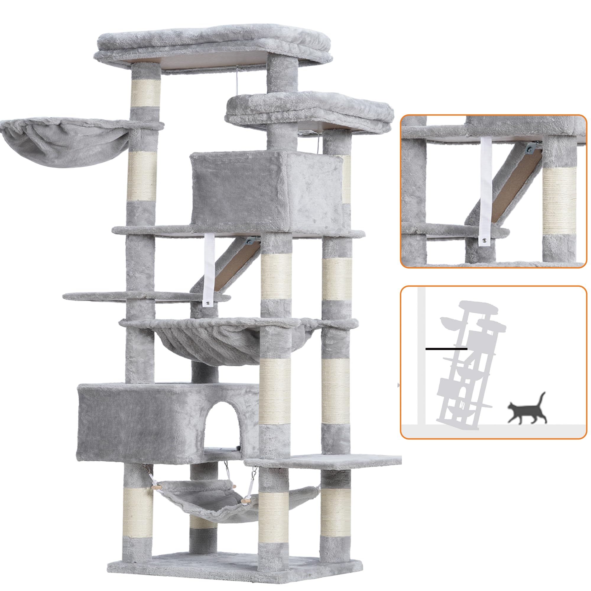 Heybly cat tree basket provides extra lounging nook