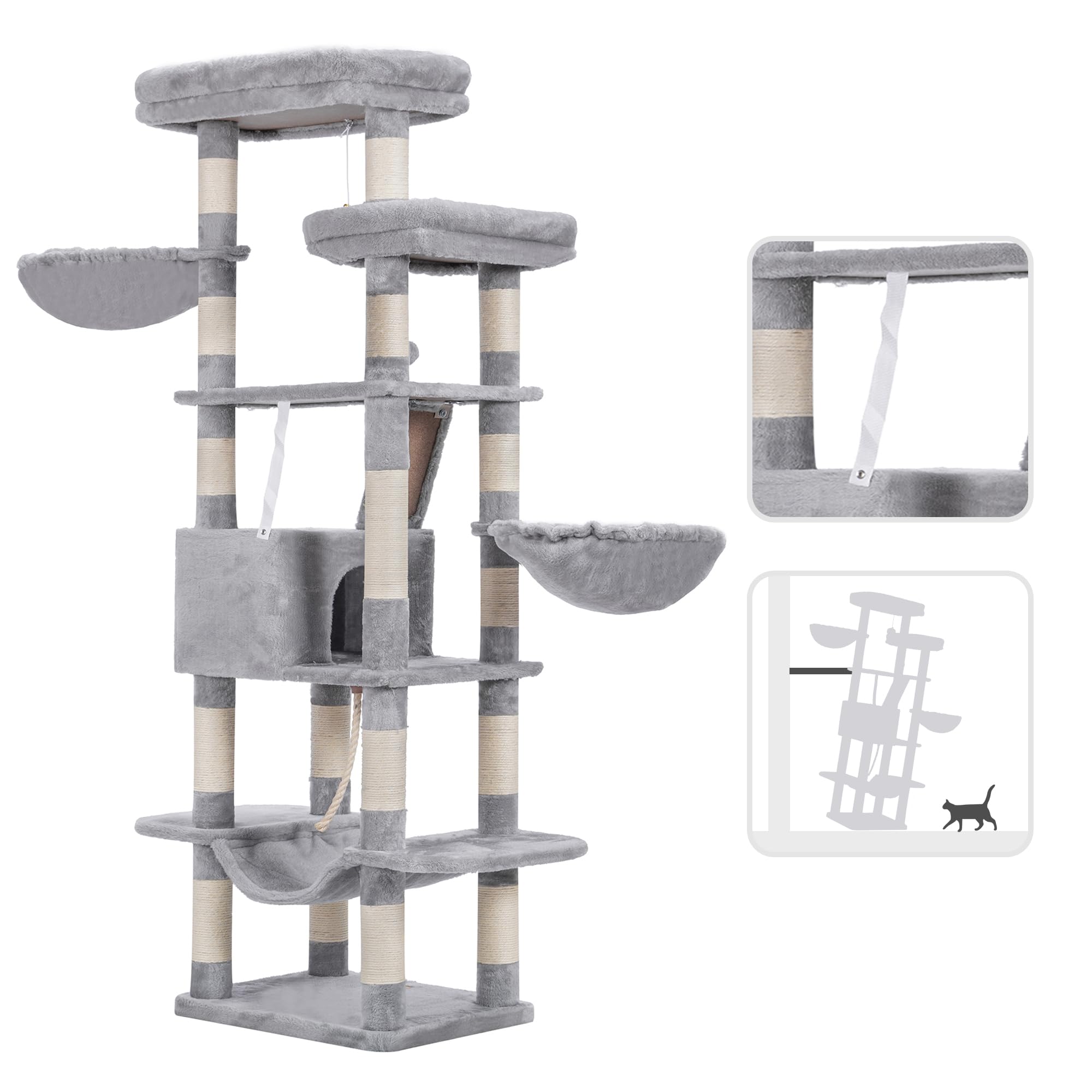 Heybly cat tree big cave creates private napping retreat