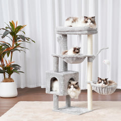 Heybly cat tree built-in cat condo offers private napping and safe climbing for indoor cats.