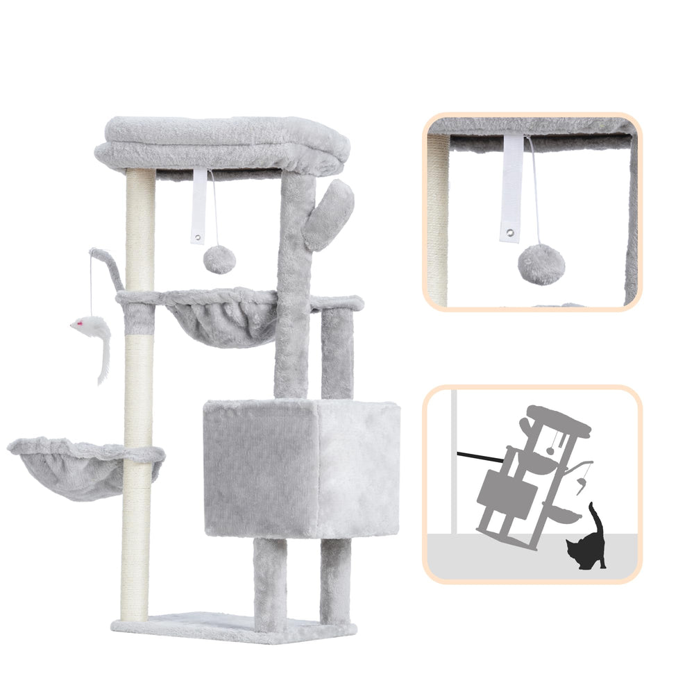 Heybly cat tree cactus design with green sisal blends into home décor.