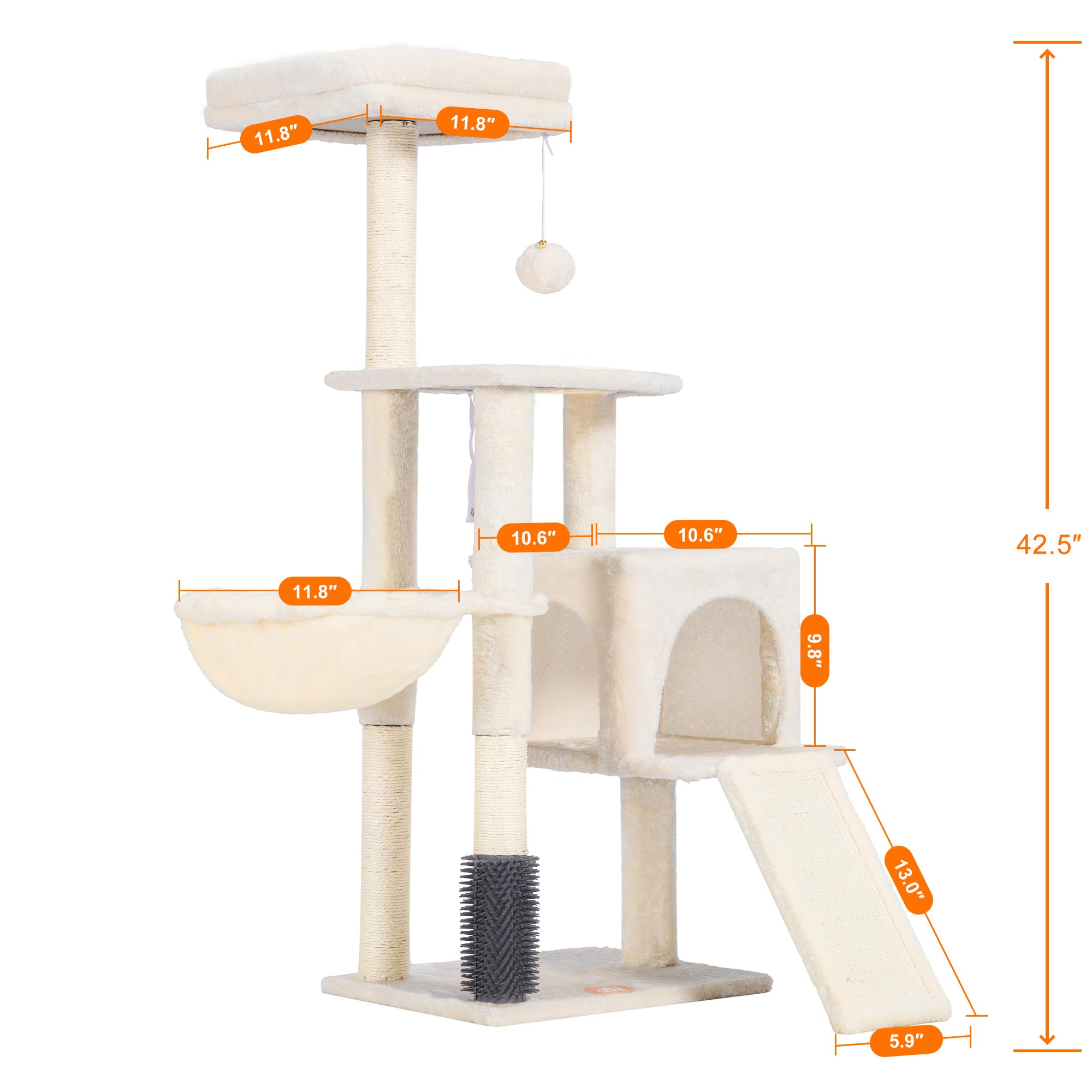 Heybly climbing-platforms cat tree encourages safe vertical exploration for active cats.