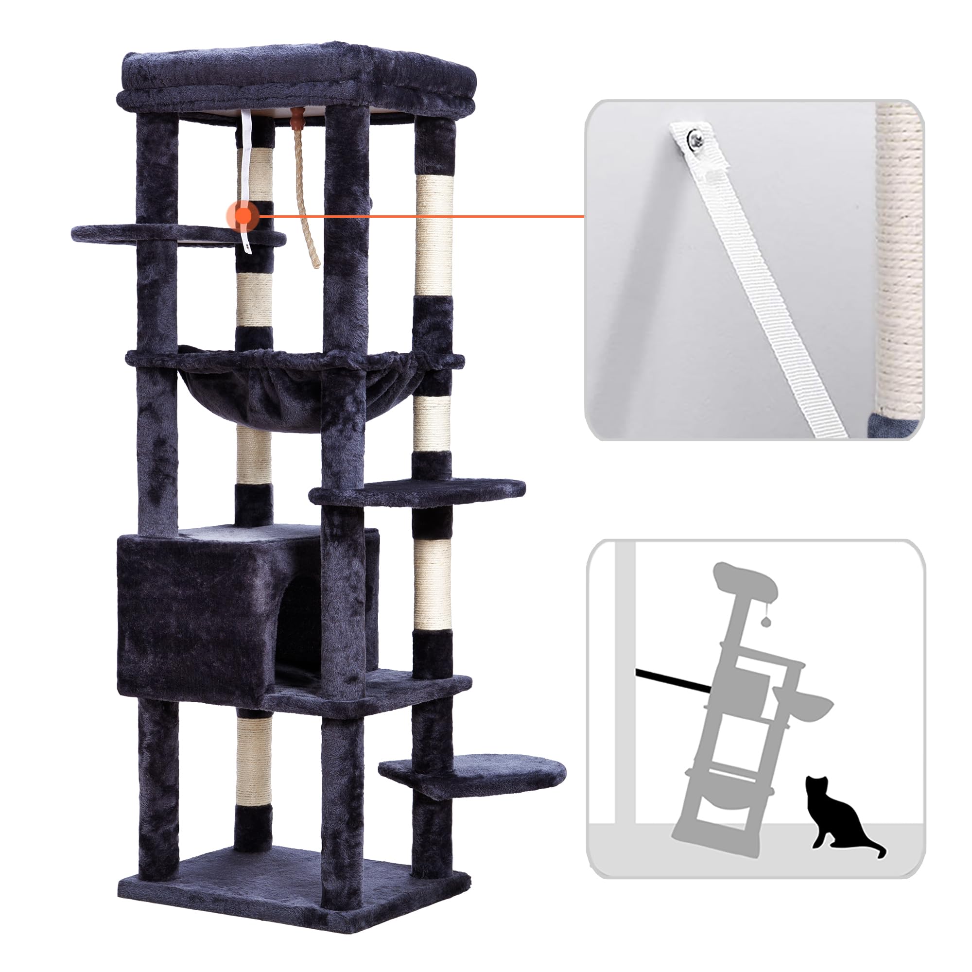 Heybly large cat condo provides roomy sleeping space for big cats