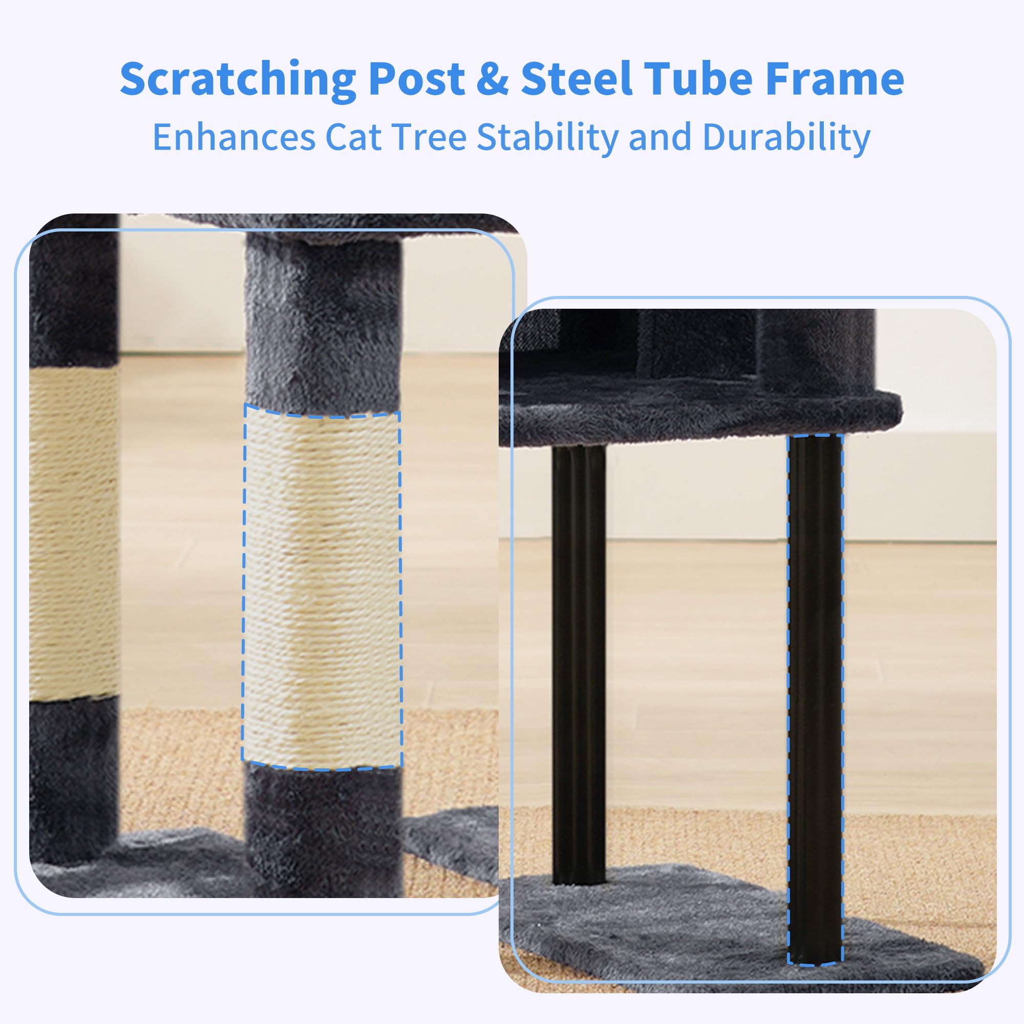 Heybly cat tree easy assembly with illustrated guide saves setup time.
