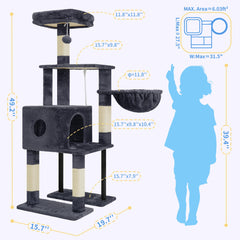 Heybly cat tree enlarged cat house provides private lounging and quiet retreats.