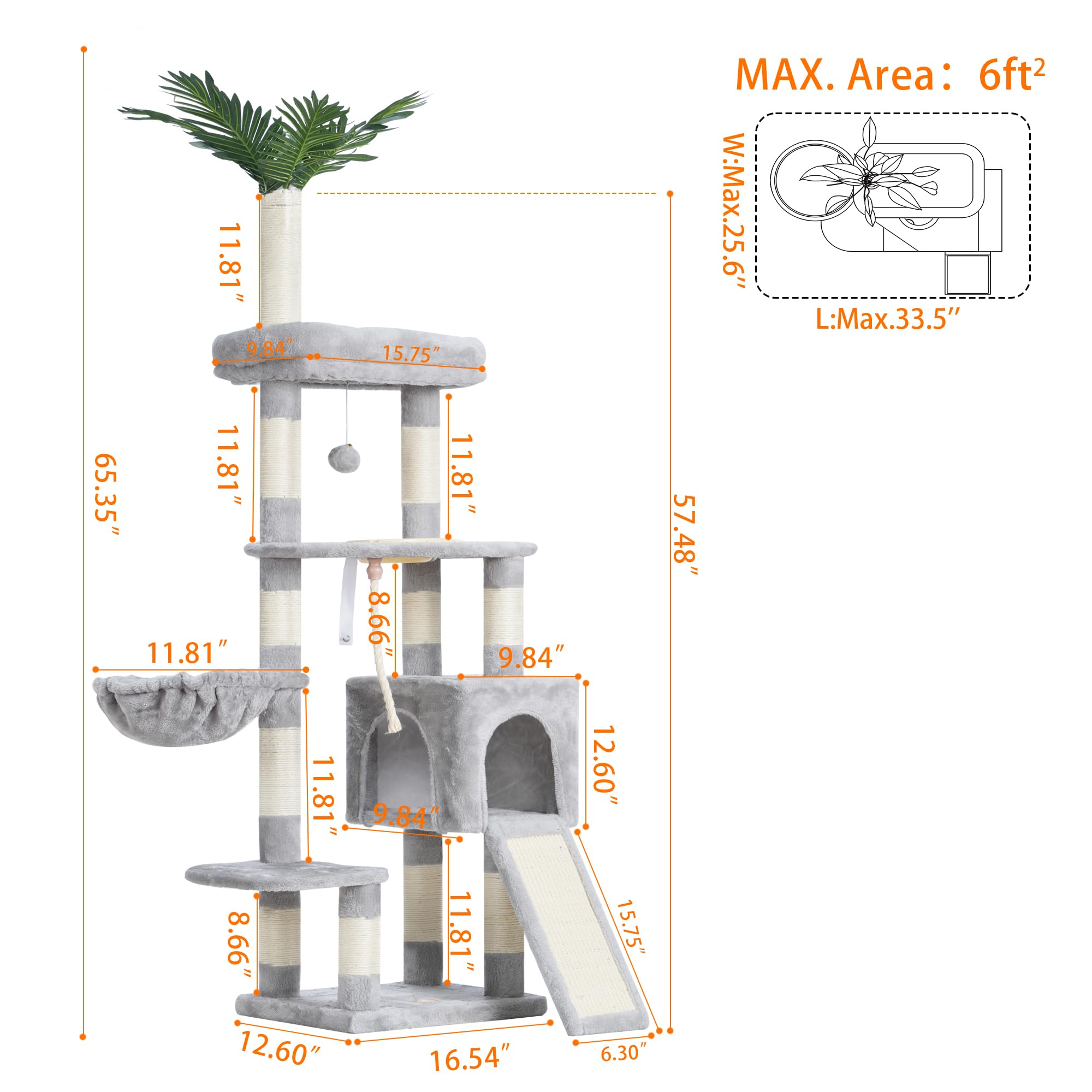 Heybly cat tree fluffy basket invites snug lounging for multi-cat homes