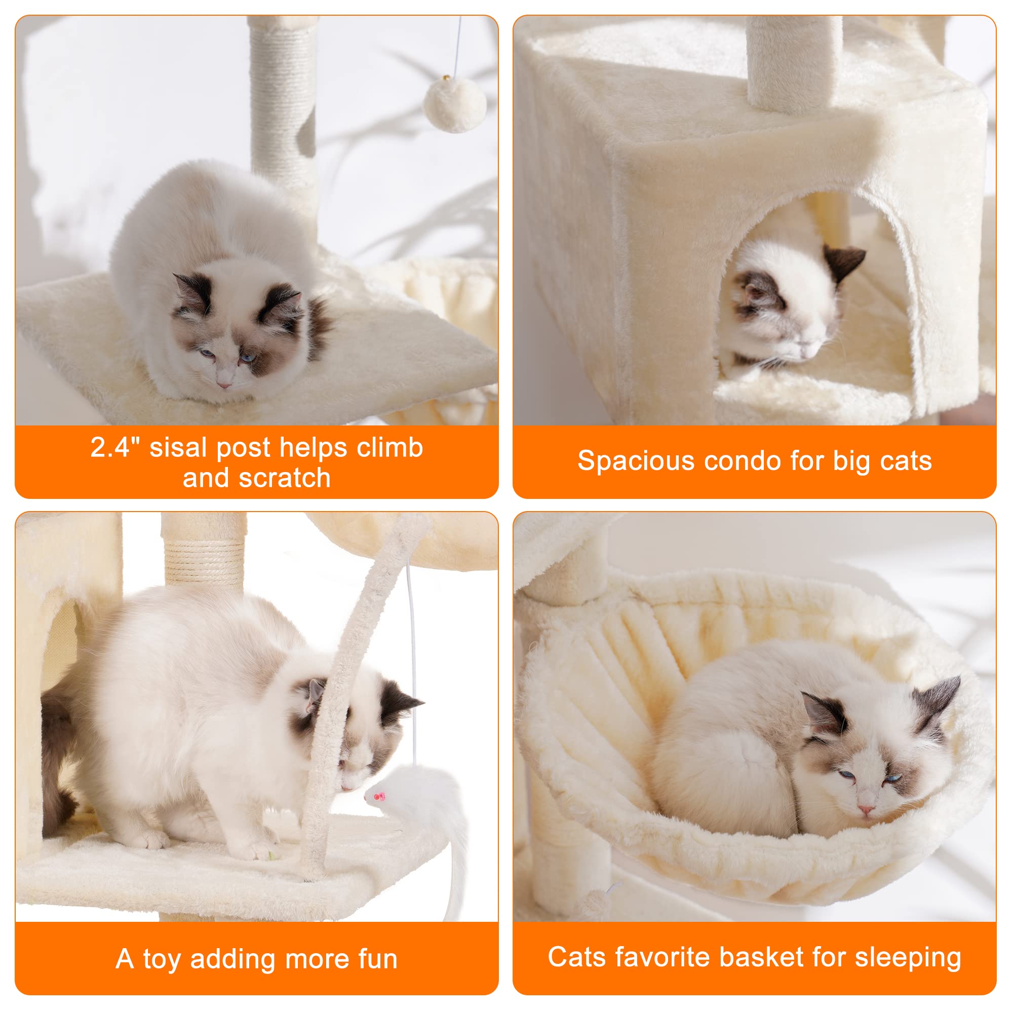 Heybly cat tree hammock provides a relaxing lounging spot for cats.