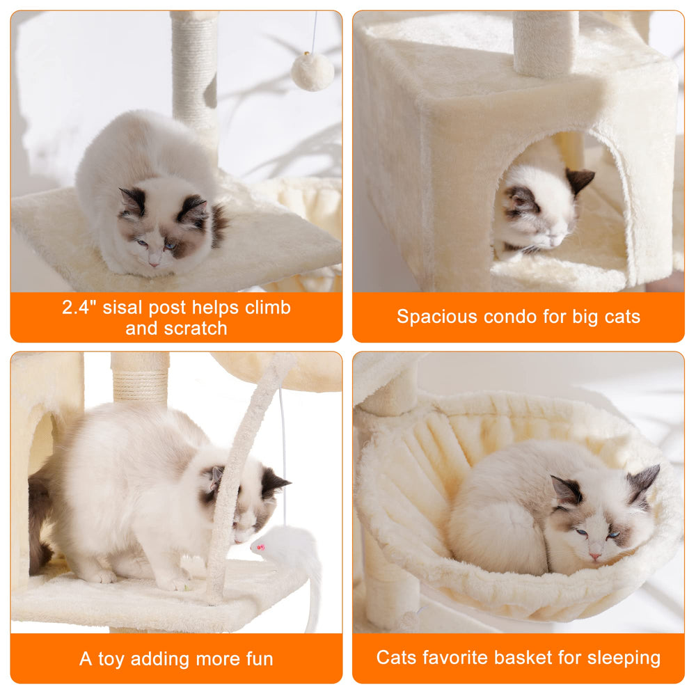 Heybly cat tree hammock provides a relaxing lounging spot for cats.