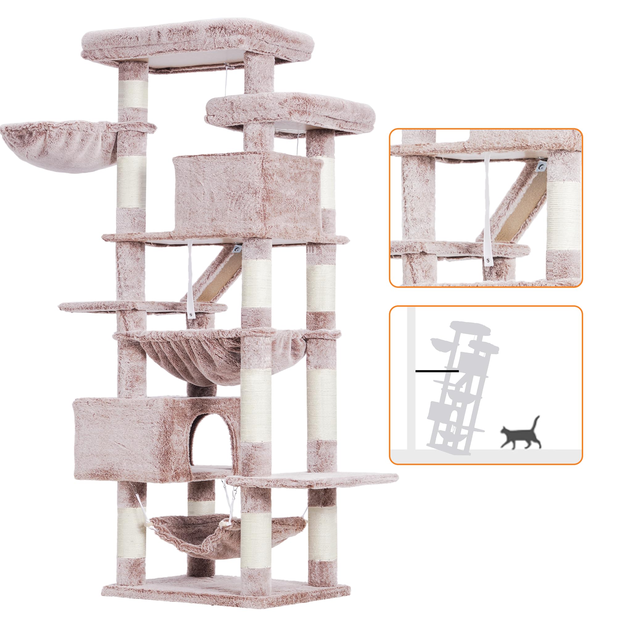 Heybly cat tree hammocks invite playful lounging and gentle sways.