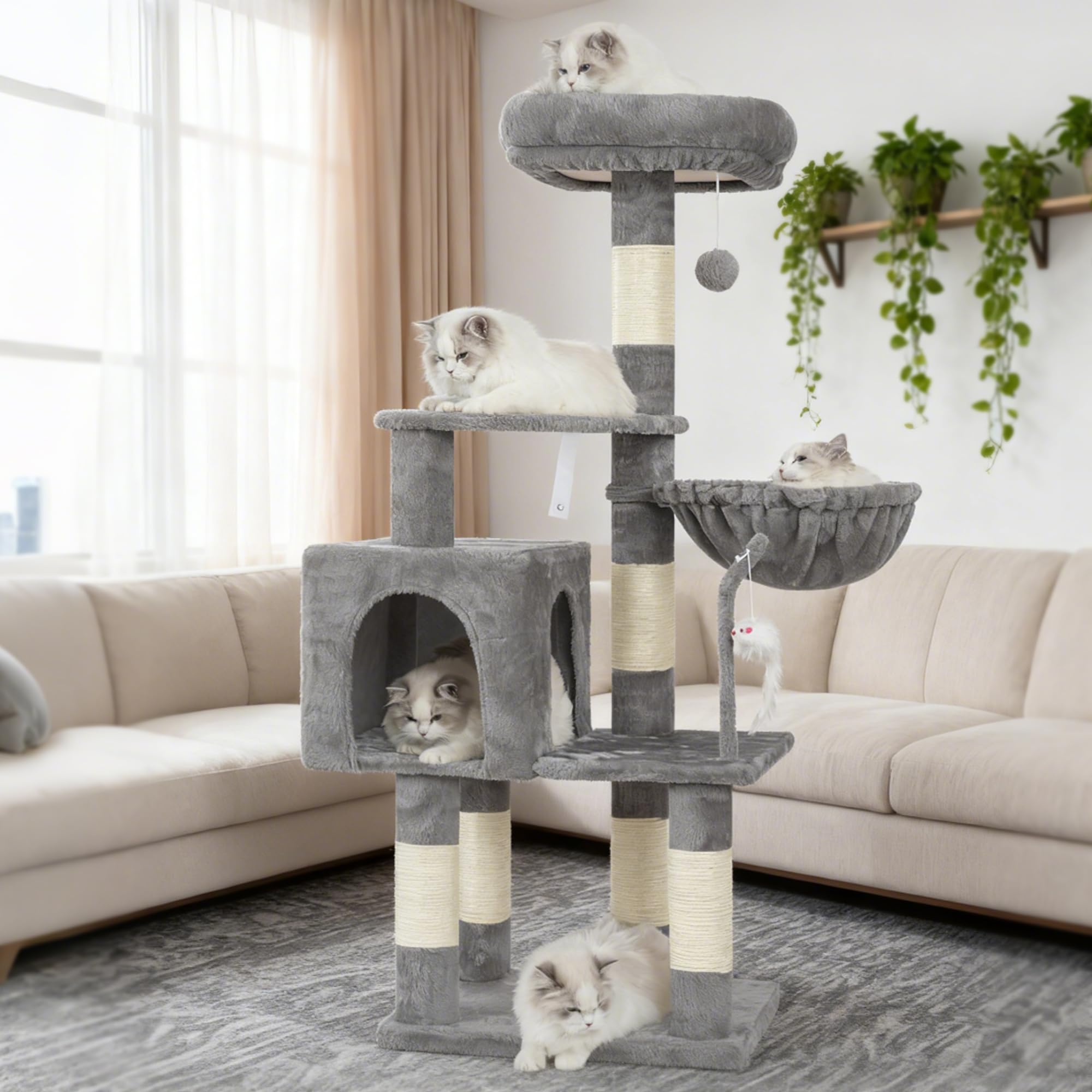 Heybly indoor cat play area fits in small living spaces