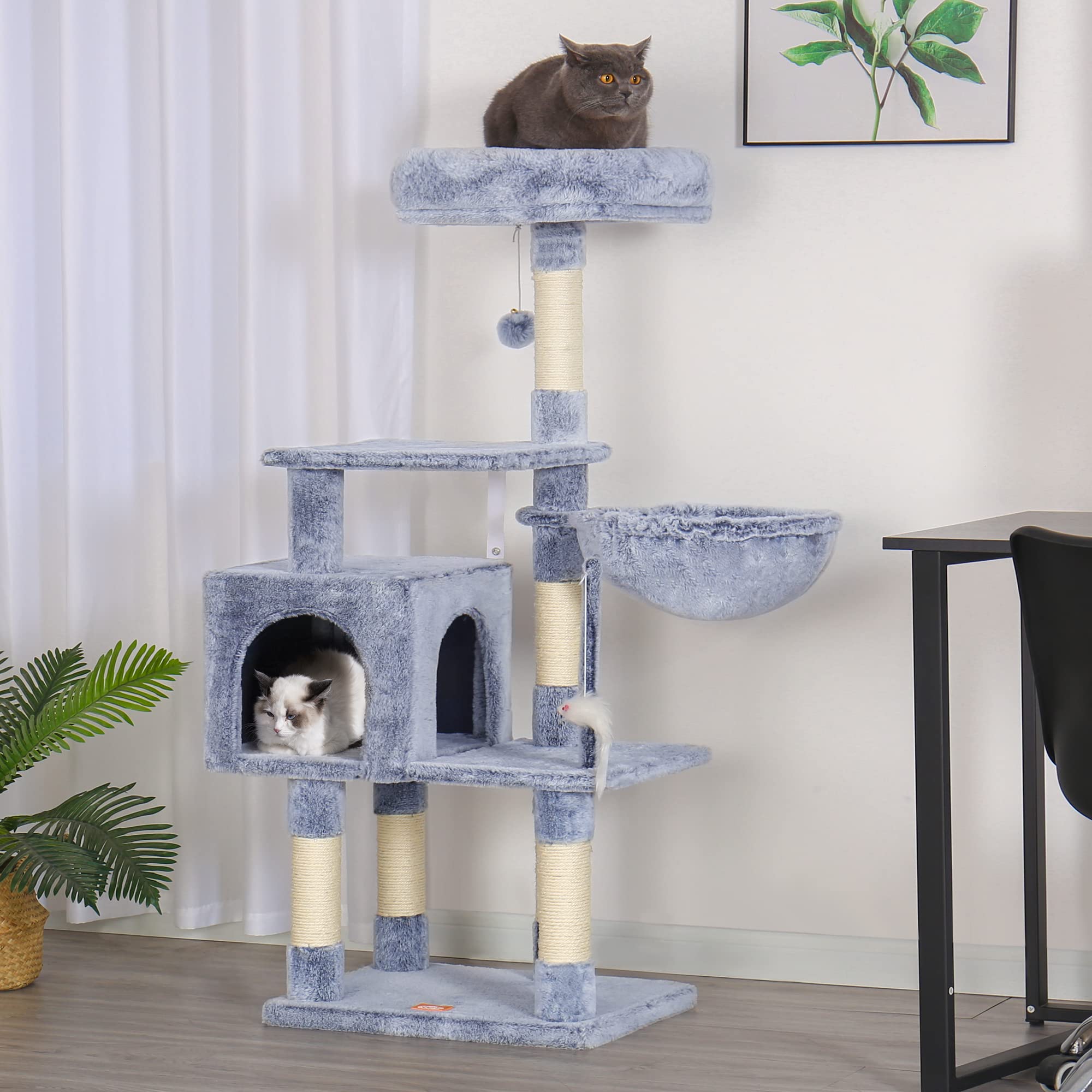 Heybly cat tree cozy basket creates a wrapped retreat for comfort