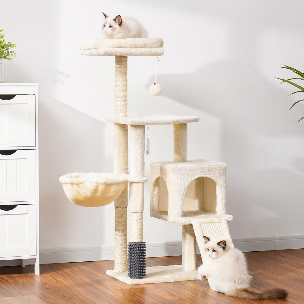 Heybly cat-tree-play-ball-bell offers quiet, interactive entertainment for kittens and cats.