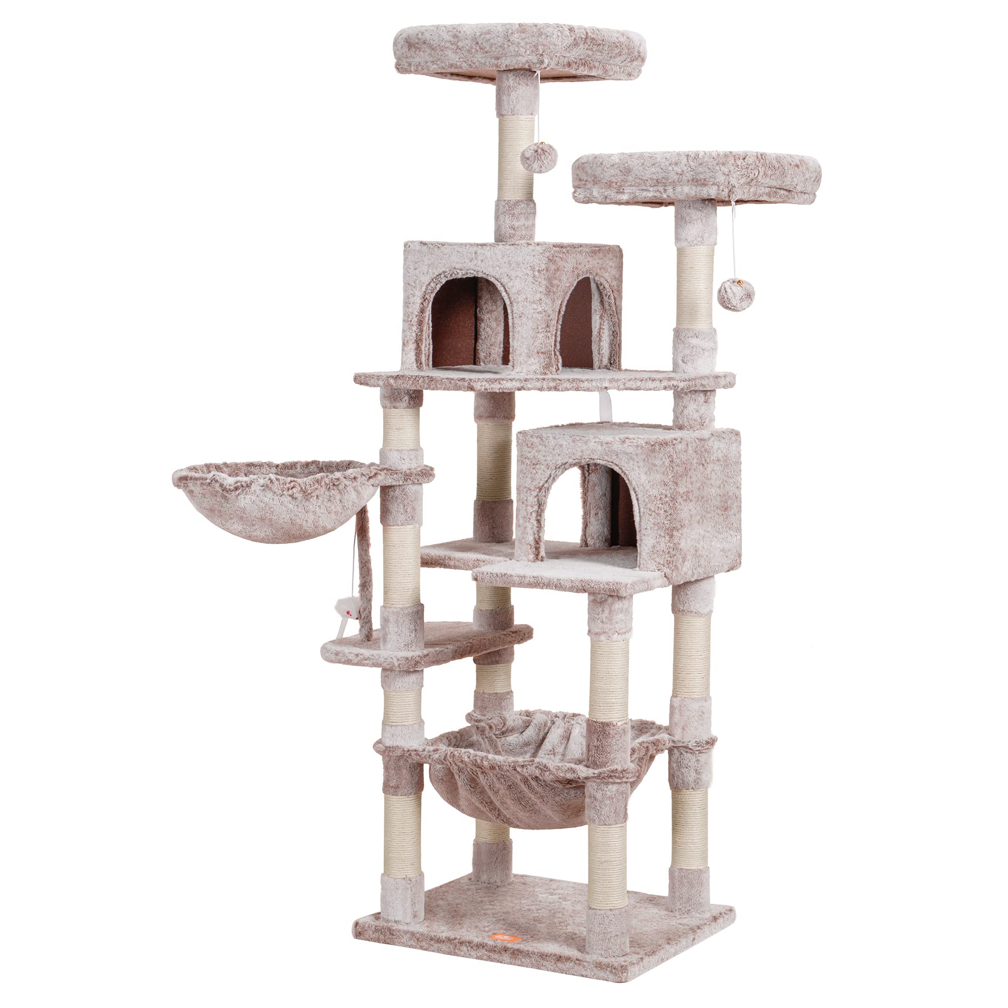 Heybly cat tree bell ball provides gentle sounds without disturbing owners.