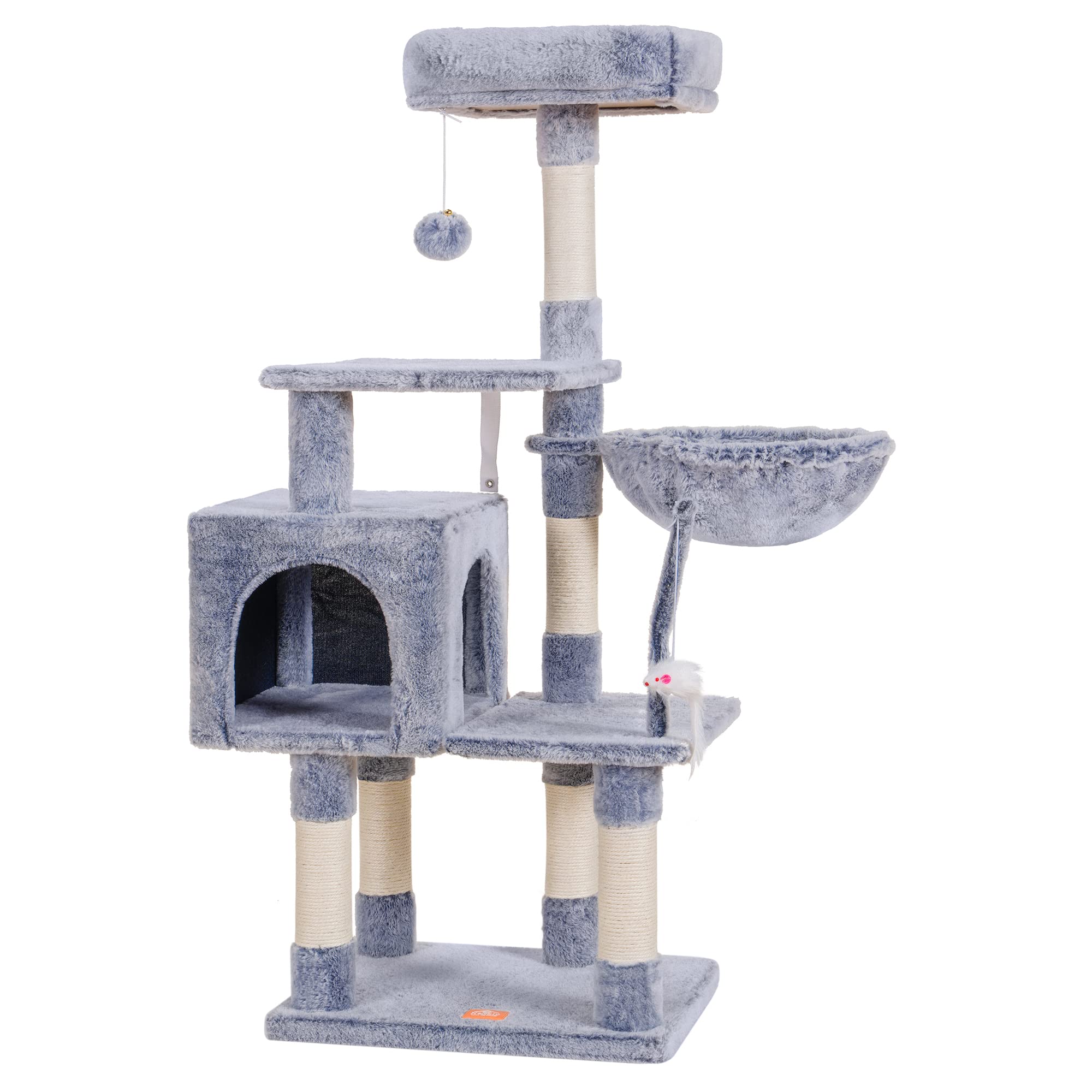 Heybly cat tree plush ball with bell invites quiet, engaging play