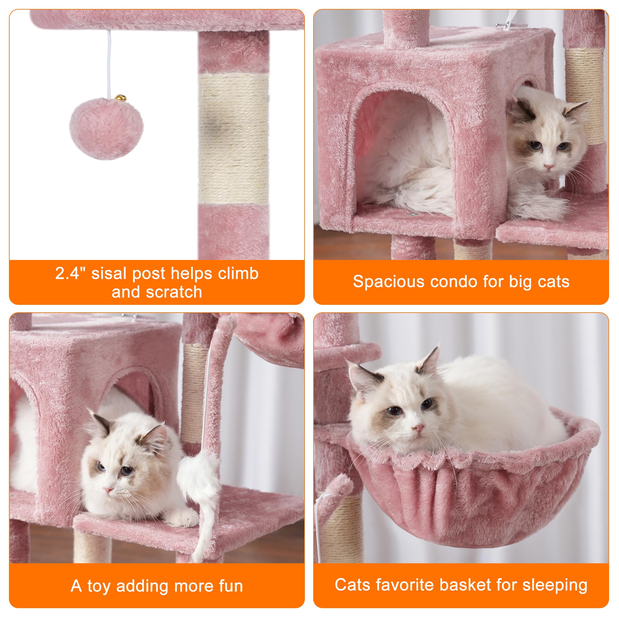 Heybly cat tree plush basket creates a safe, snug hideaway for lounging