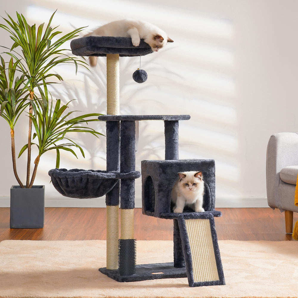 Heybly cat tree plush perch offers a cozy resting spot for indoor cats.