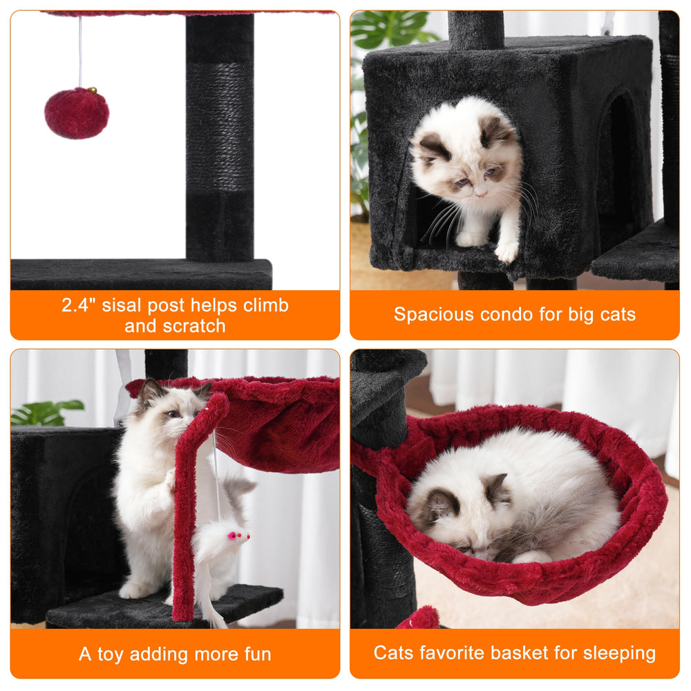 Heybly Cat Tree removable top perch provides flexible space for kittens and easy cleaning.
