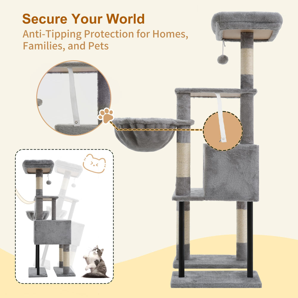 Heybly cat tree sisal posts promote natural scratching habits.