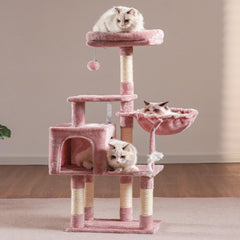 Heybly cat tree with sisal posts encourages scratching and protects furniture