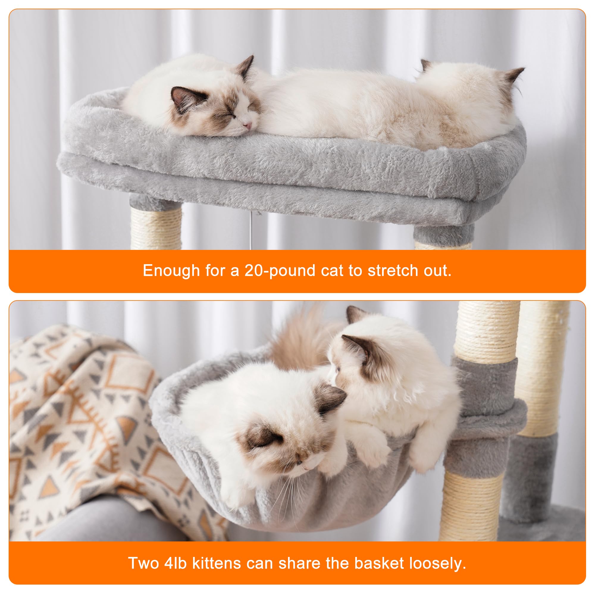 Heybly cat tree sisal posts satisfy claw sharpening at home