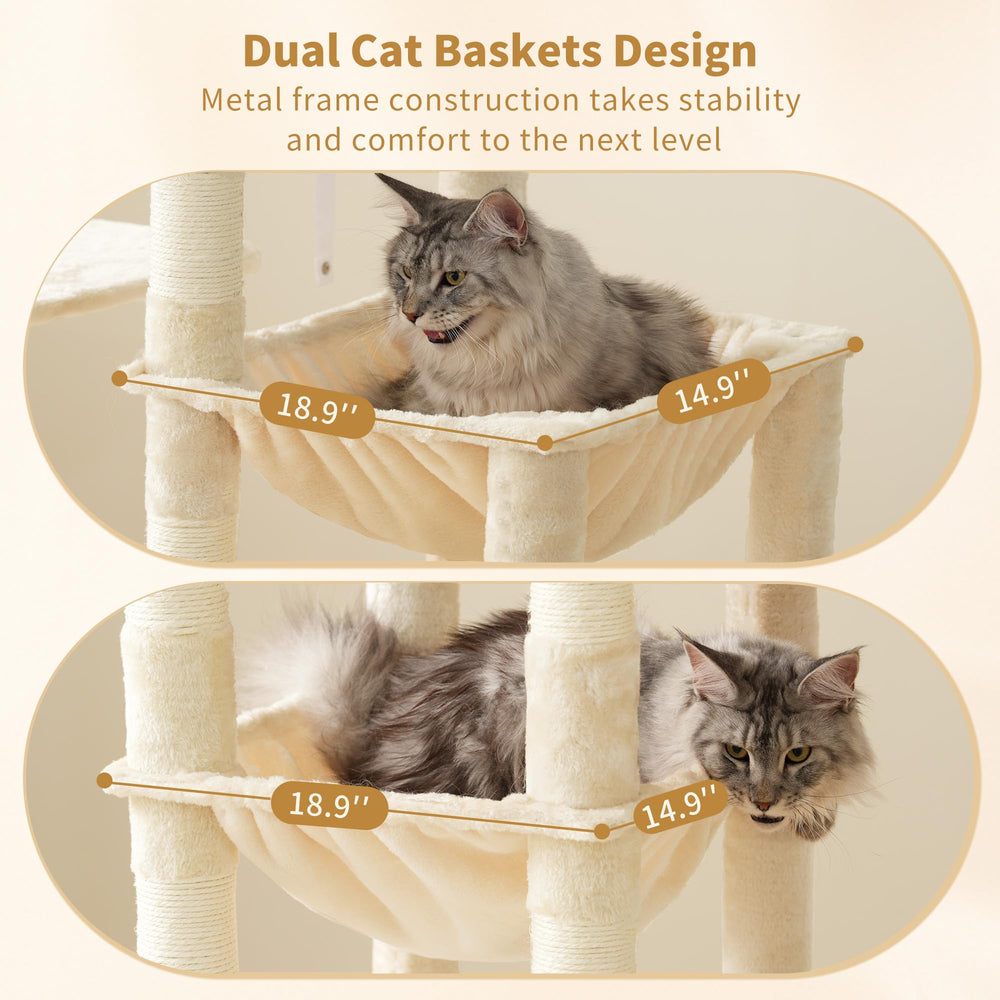 Heybly Cat Tree sisal posts satisfy scratching instincts while protecting furniture.