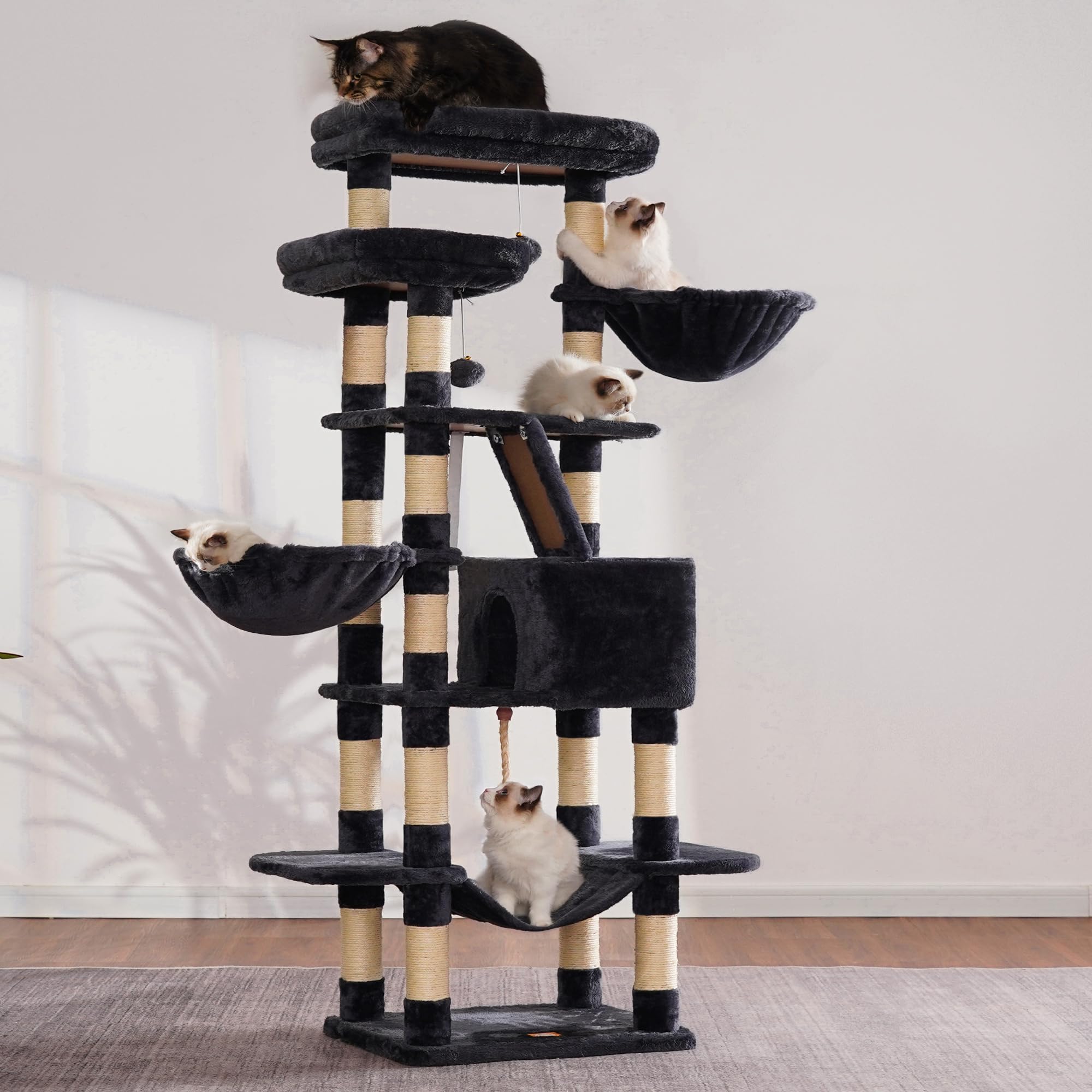 Heybly cat tree sisal posts encourage natural scratching behavior on durable posts