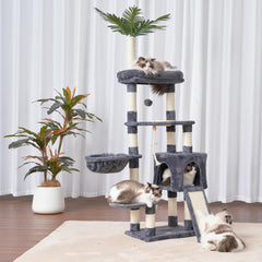 Heybly smoky-gray cat condo showcases cozy nesting for cats seeking privacy.
