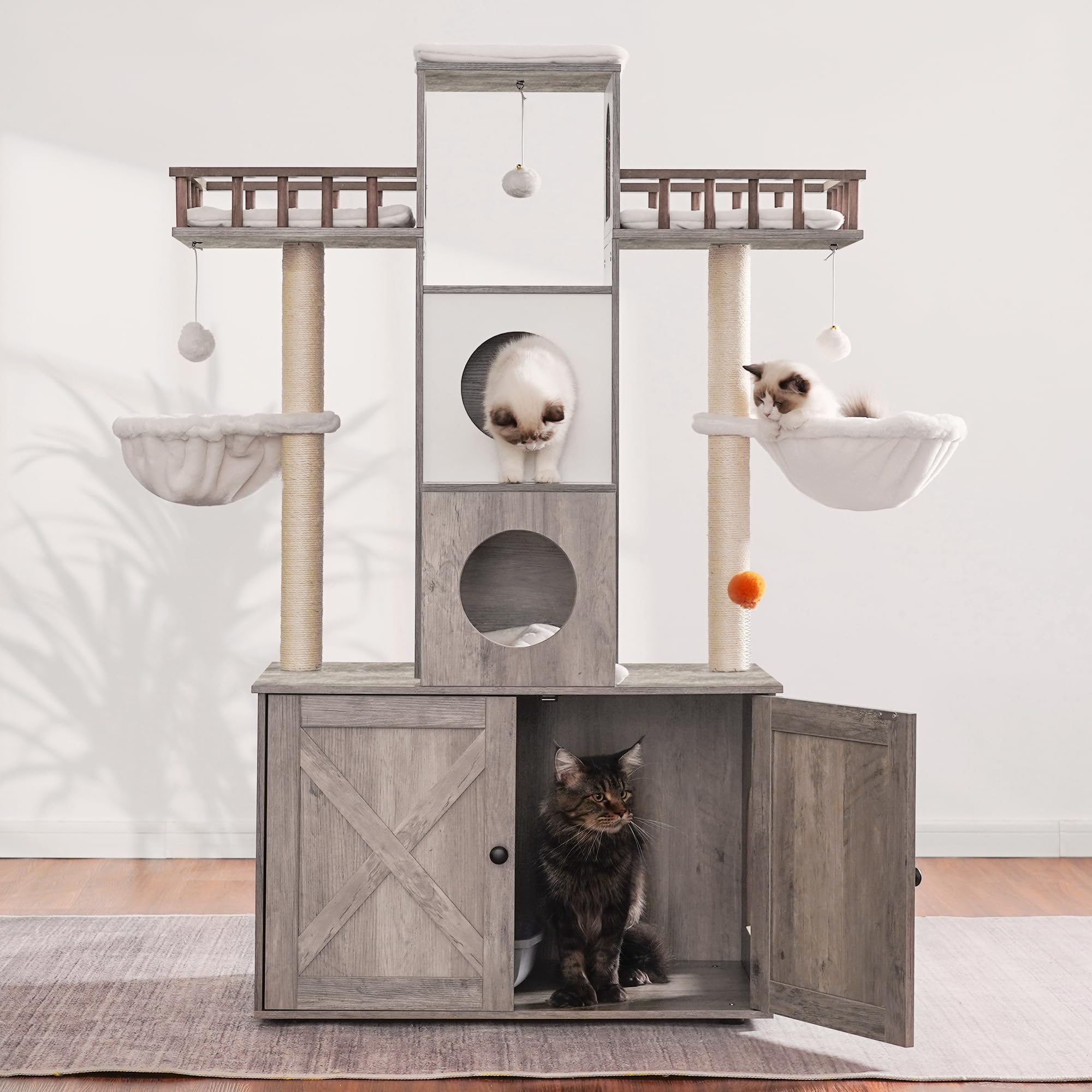 Heybly cat tree soft baskets give a cozy, stable retreat for kittens or adults.