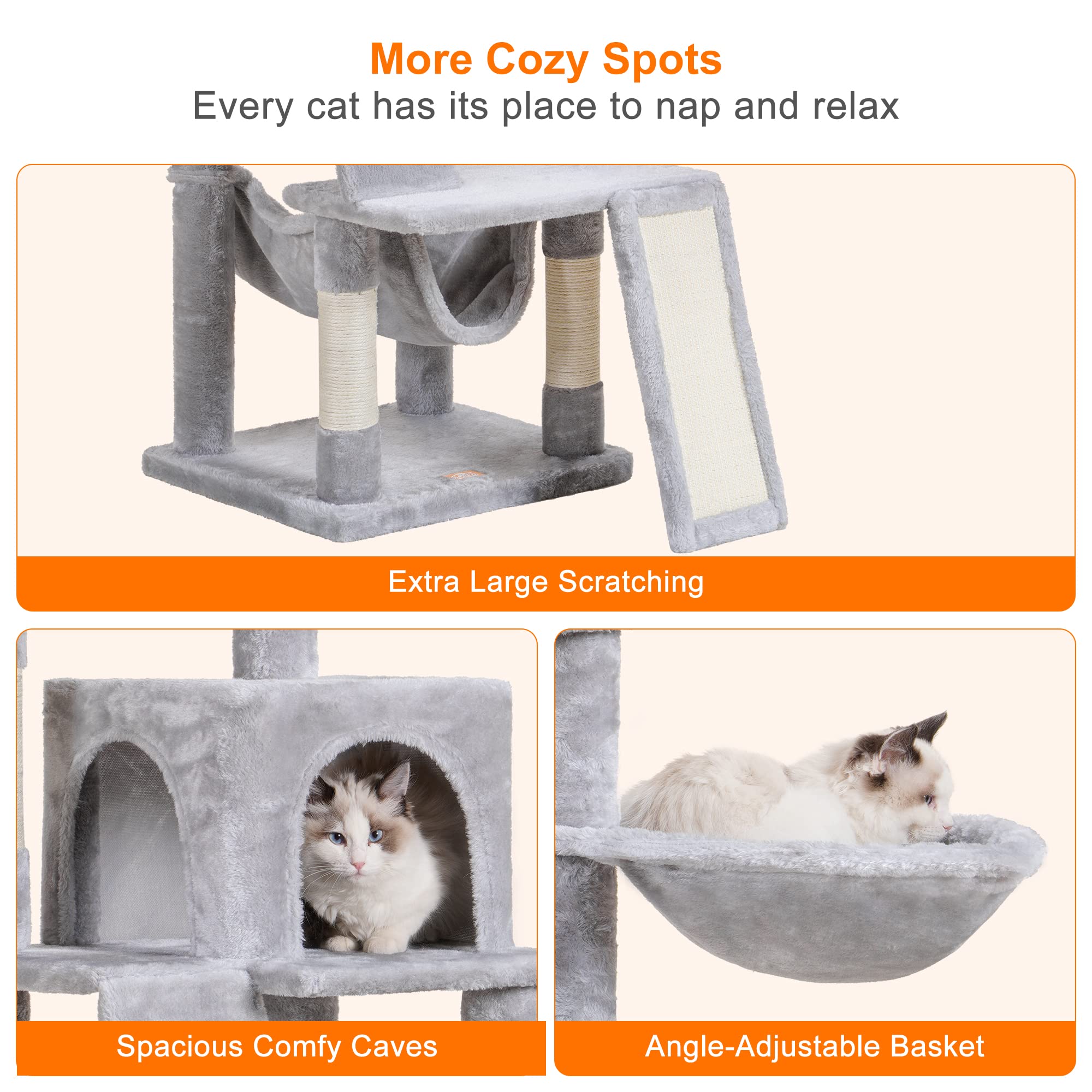 Heybly cat tree springboard design aids climbing for all ages