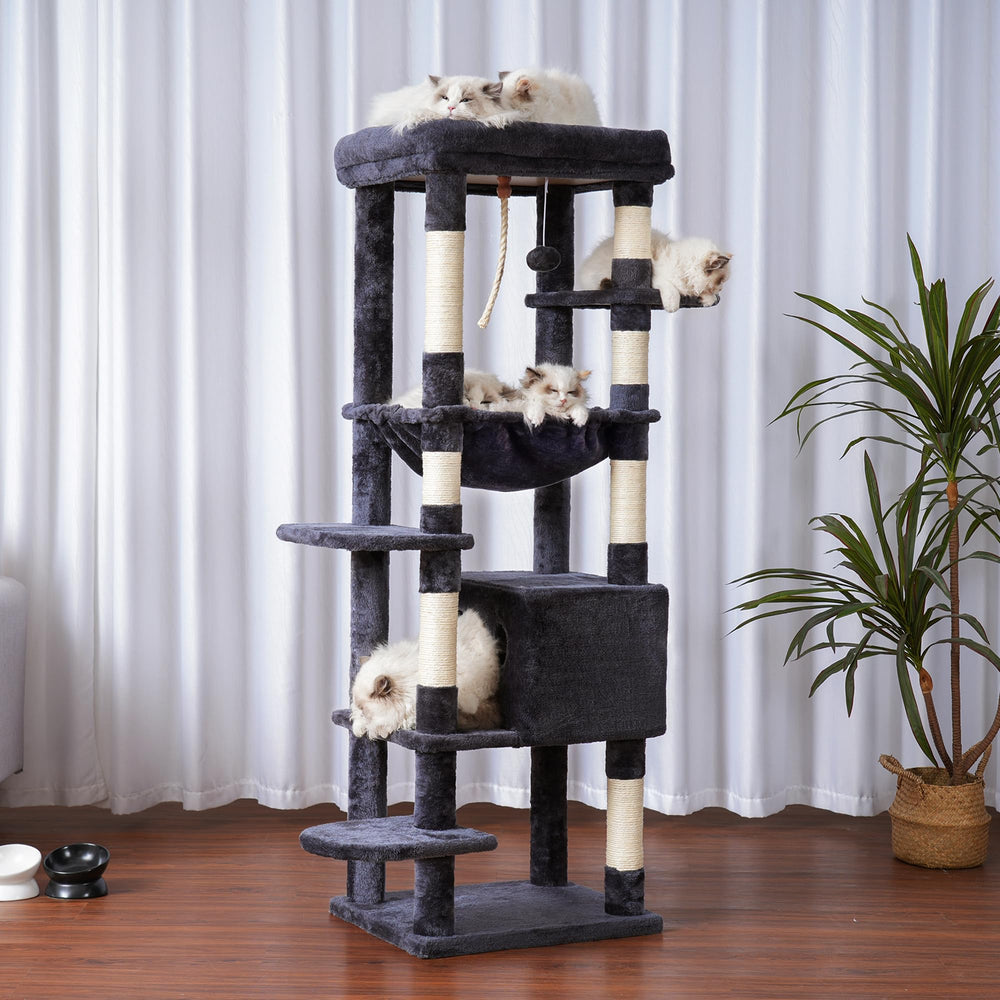 Heybly cat tree reinforced base enhances stability during play