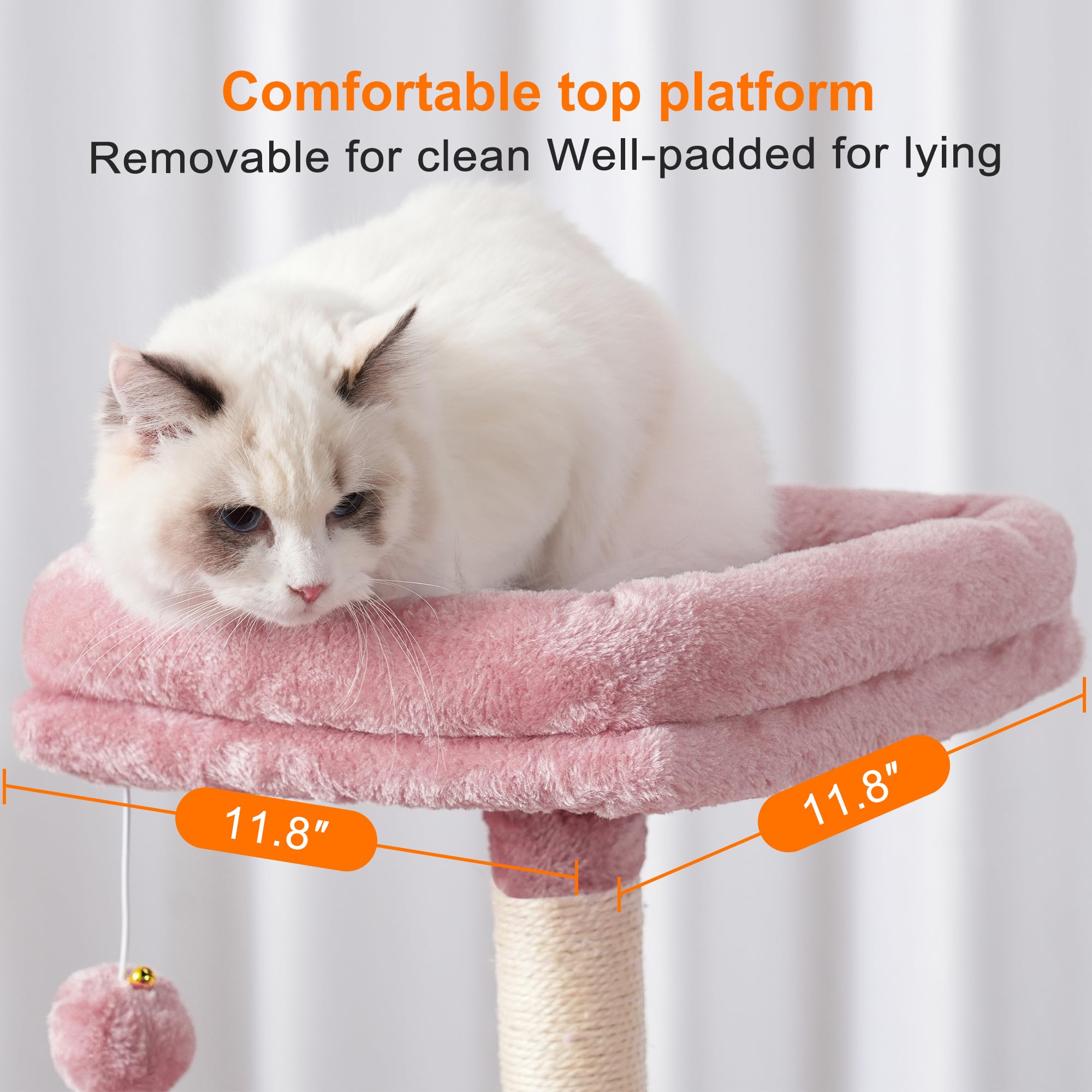 Heybly cat tree teaser stick with bell adds interactive, low-noise play