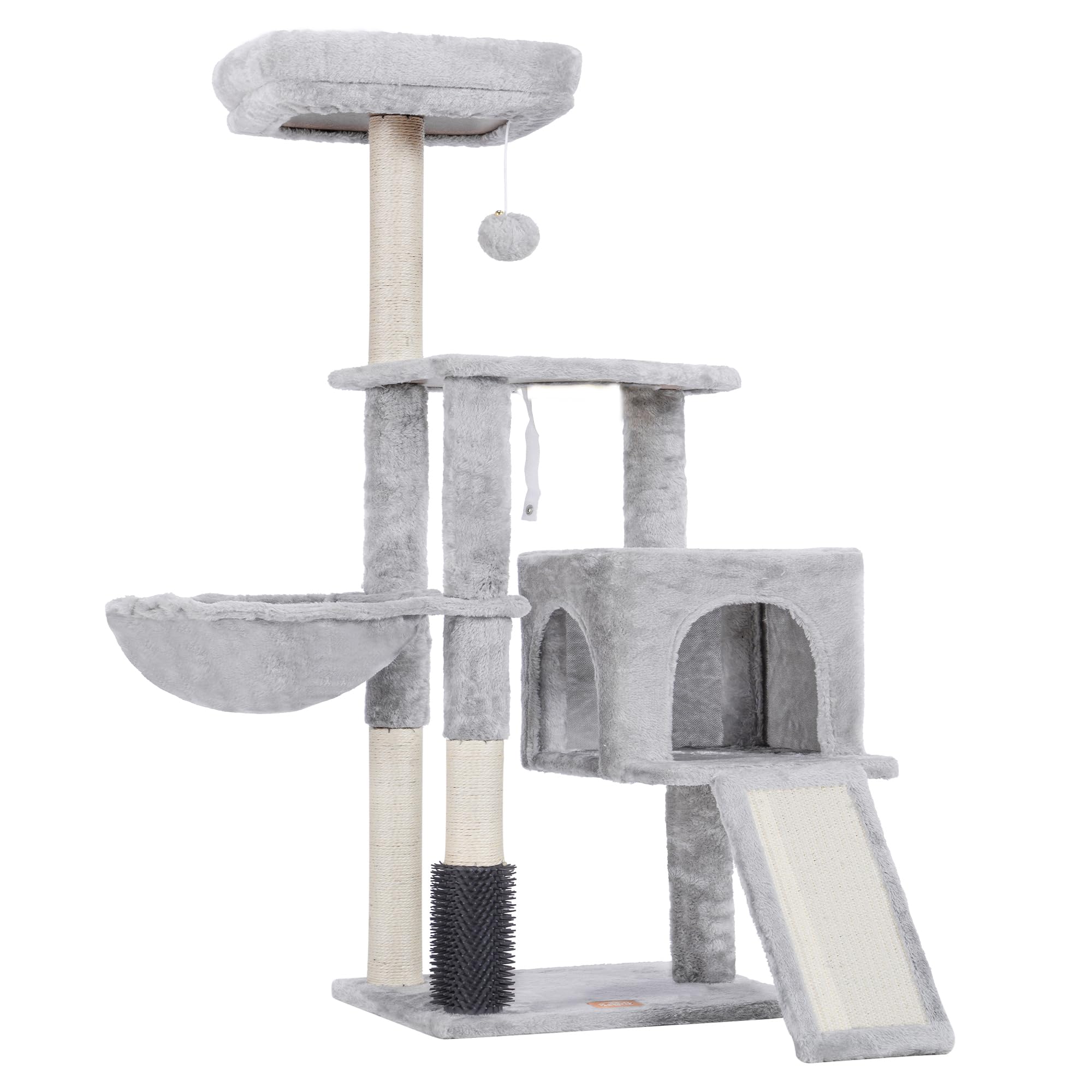 Heybly padded plush perch invites cozy lounging on the top level.