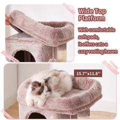 Heybly cat tree tower cozy cat cave for secure naps